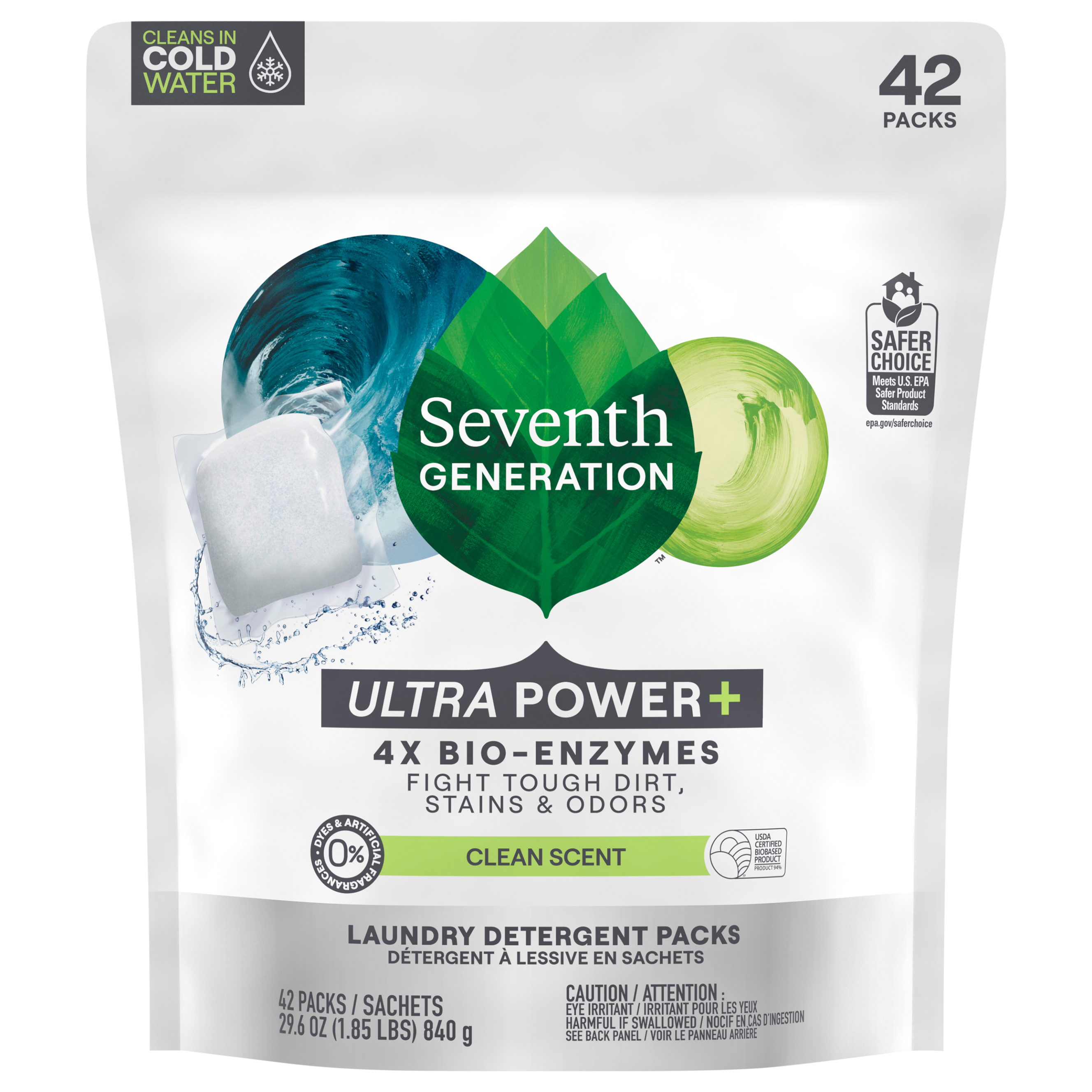 Seventh Generation Ultra Power Plus Laundry Detergent Packs Fresh Citrus