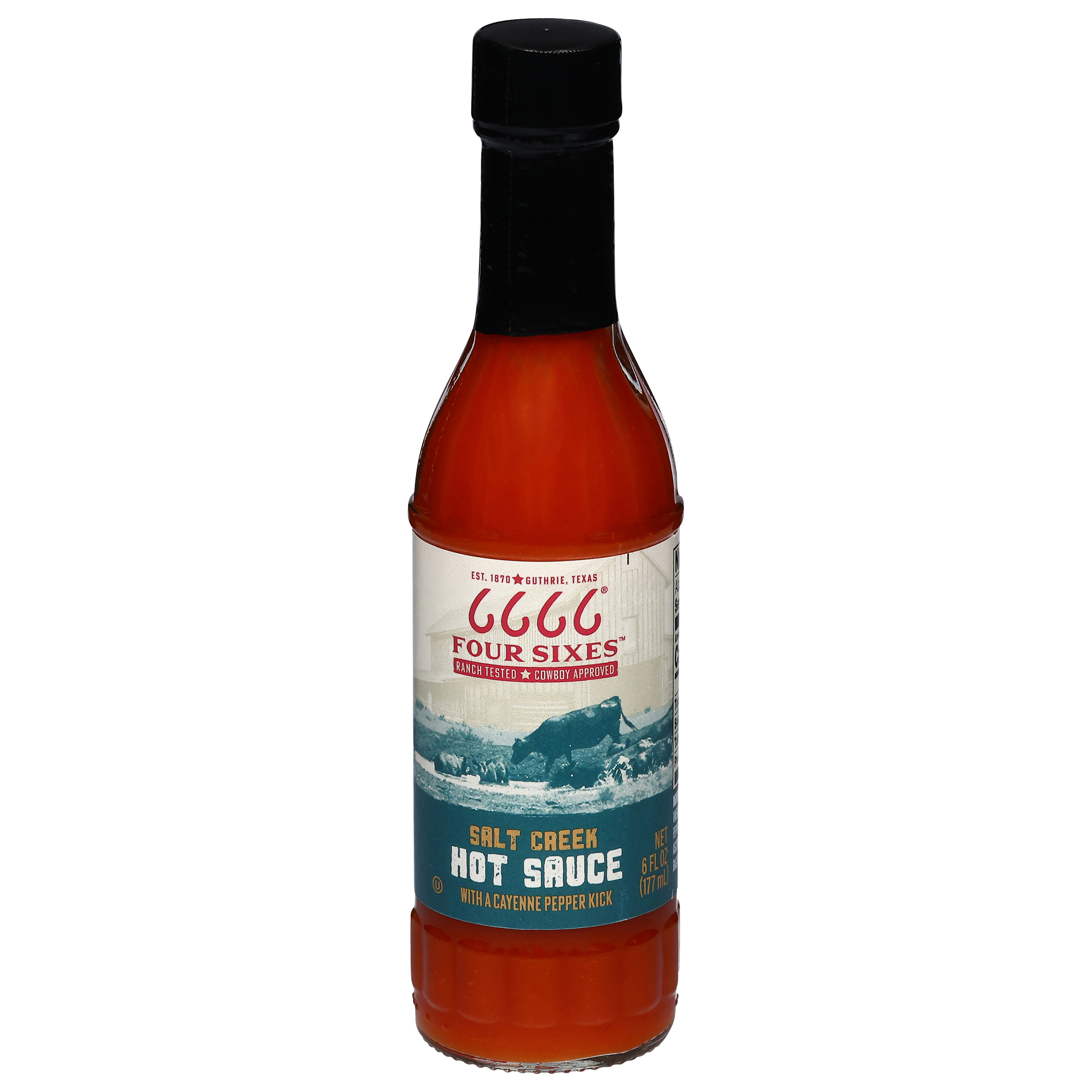 Four Sixes Salt Creek Hot Sauce with a Cayenne Pepper Kick