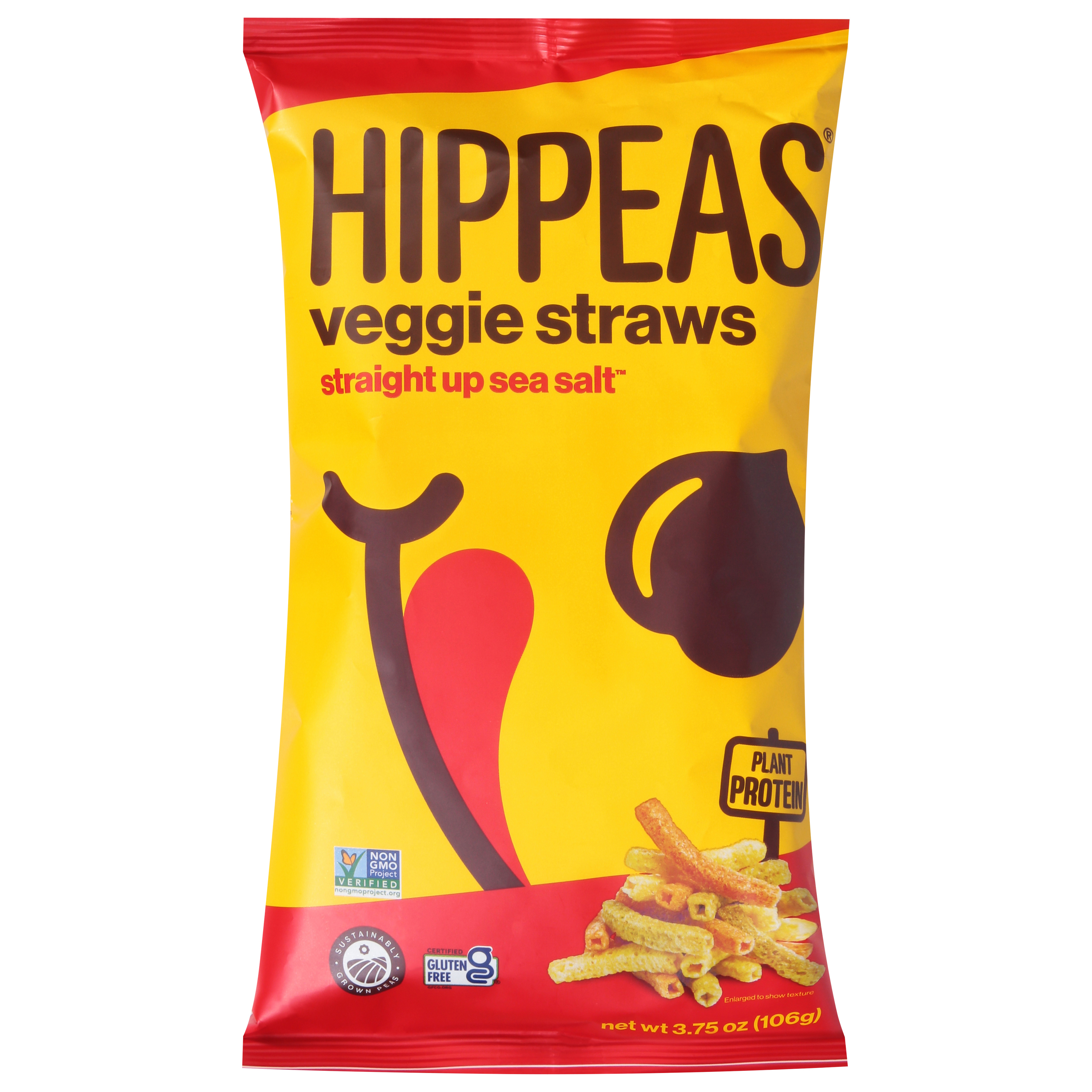 Hippeas Straight Up Sea Salt Veggies Straws 3.75 oz
