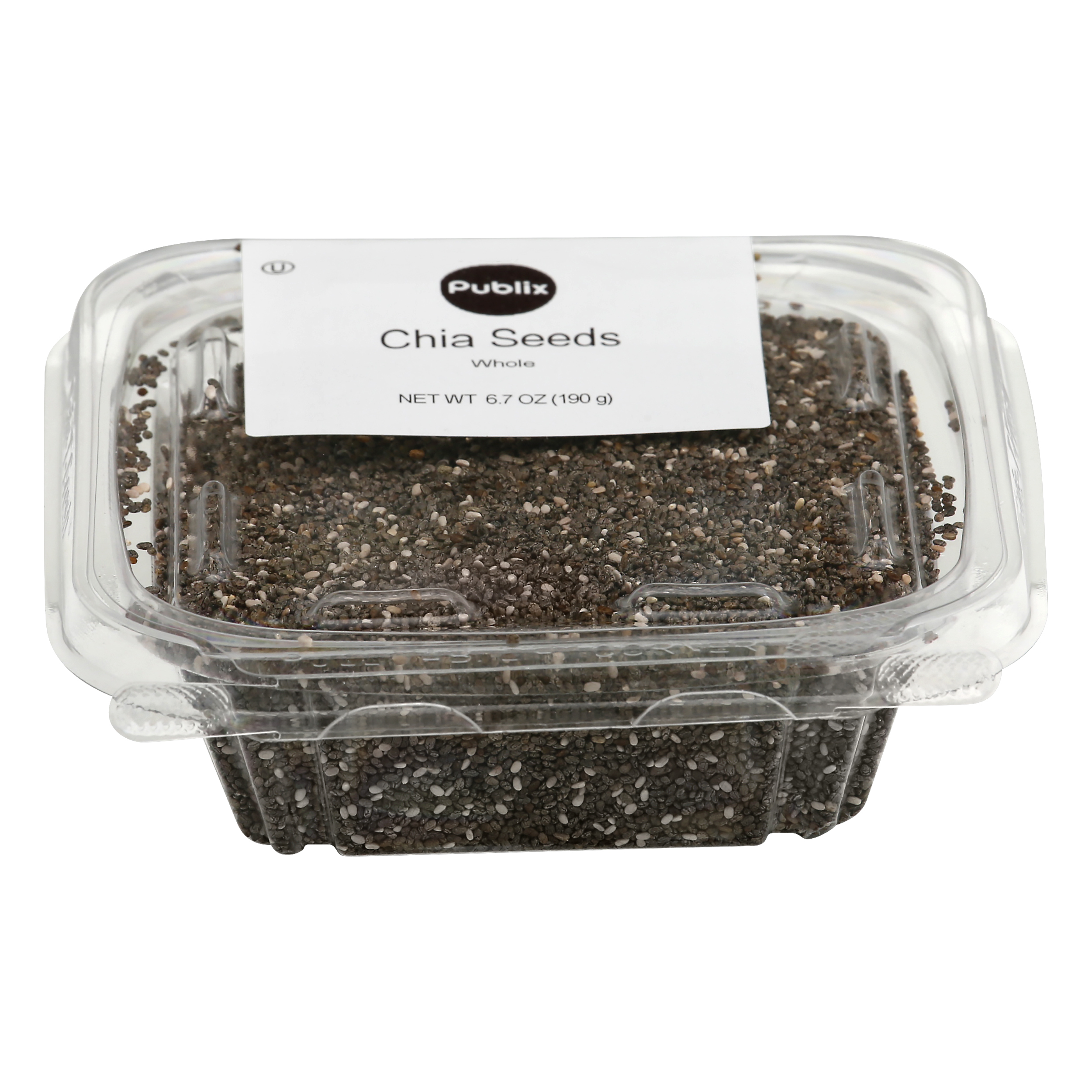 Publix Whole Chia Seeds 6.7 oz PLASTIC CONTAINER