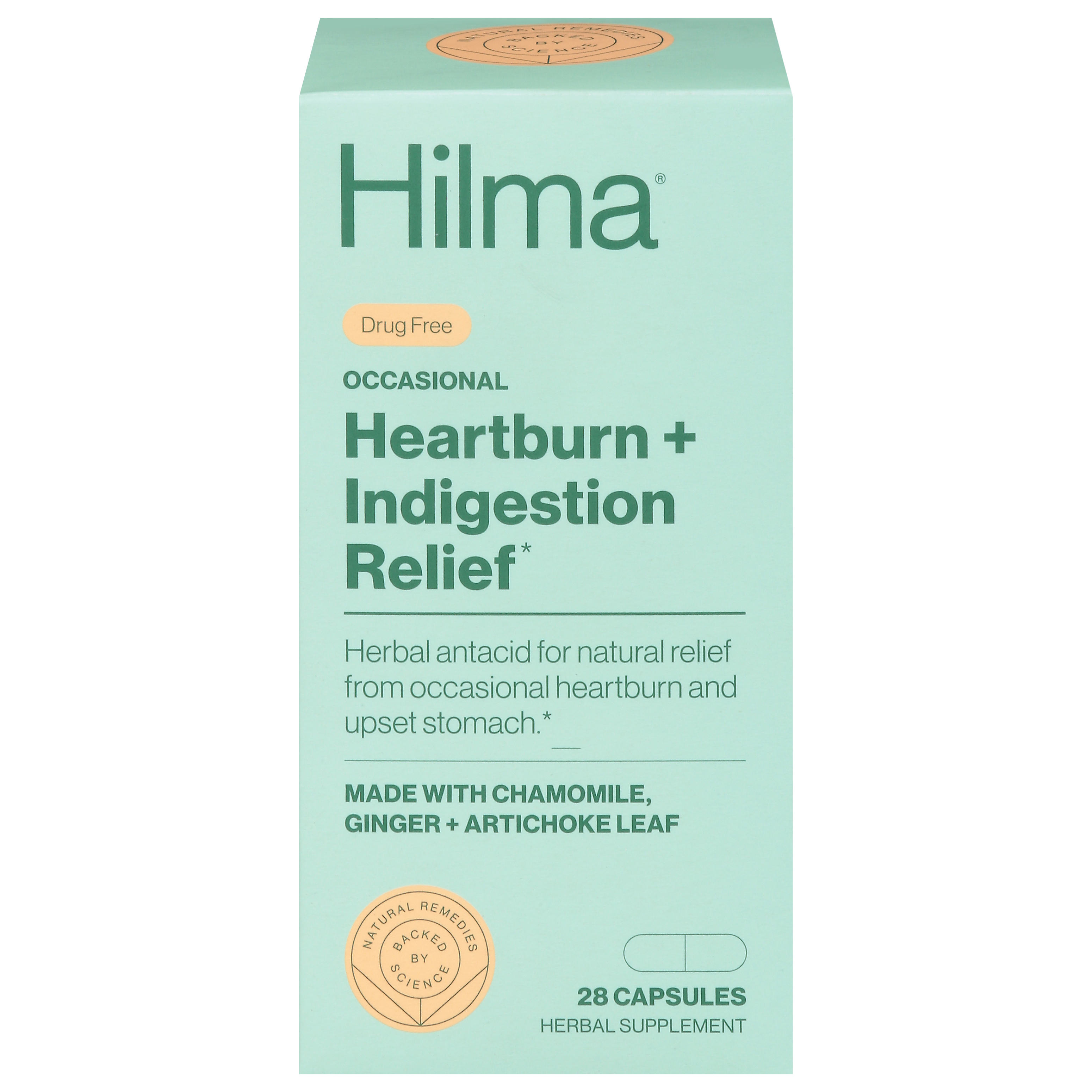 Hilma Occasional Heartburn + Indigestion Relief 28 Capsules