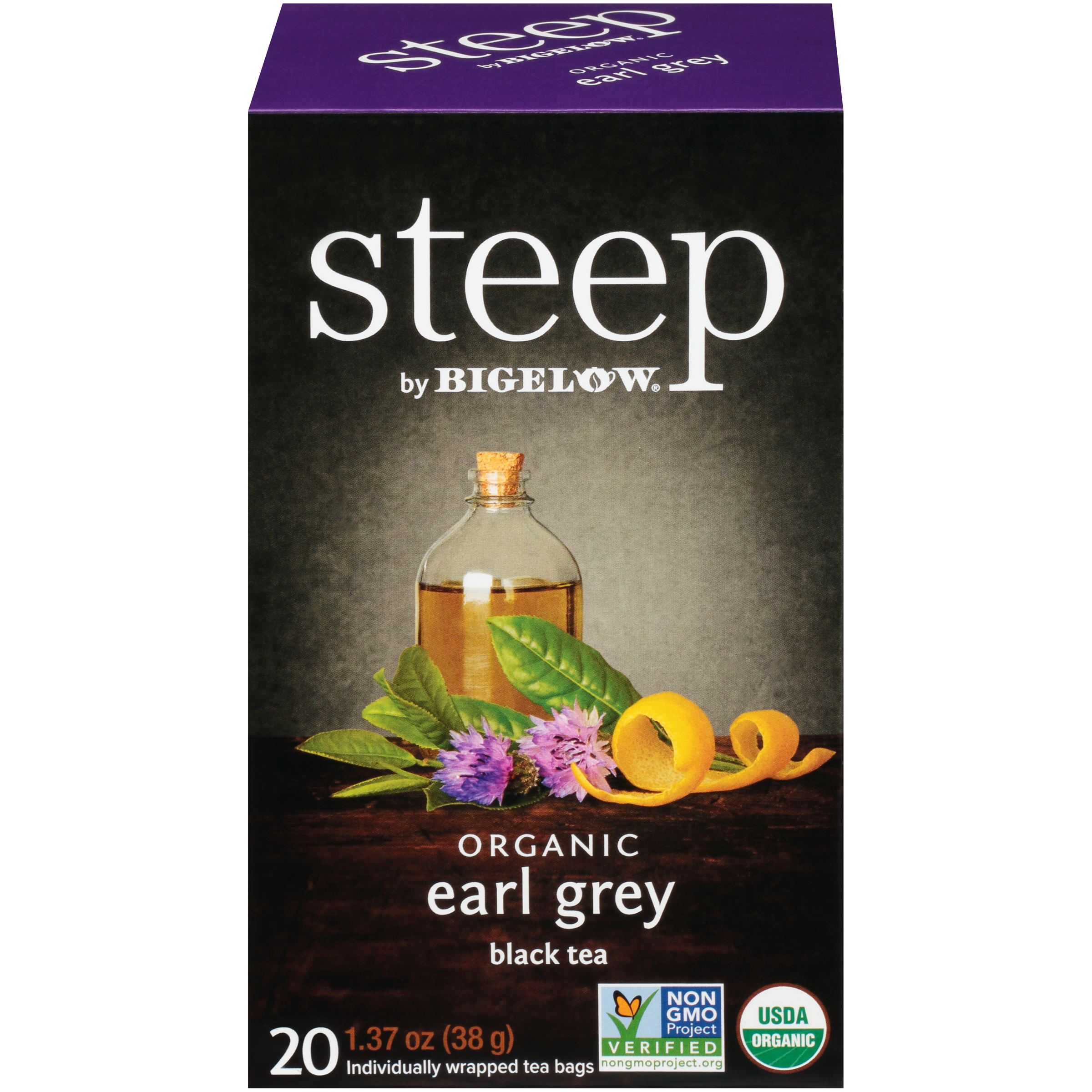 Steep by Bigelow® Organic Earl Grey Black Tea Bags 20 ct Wrappers
