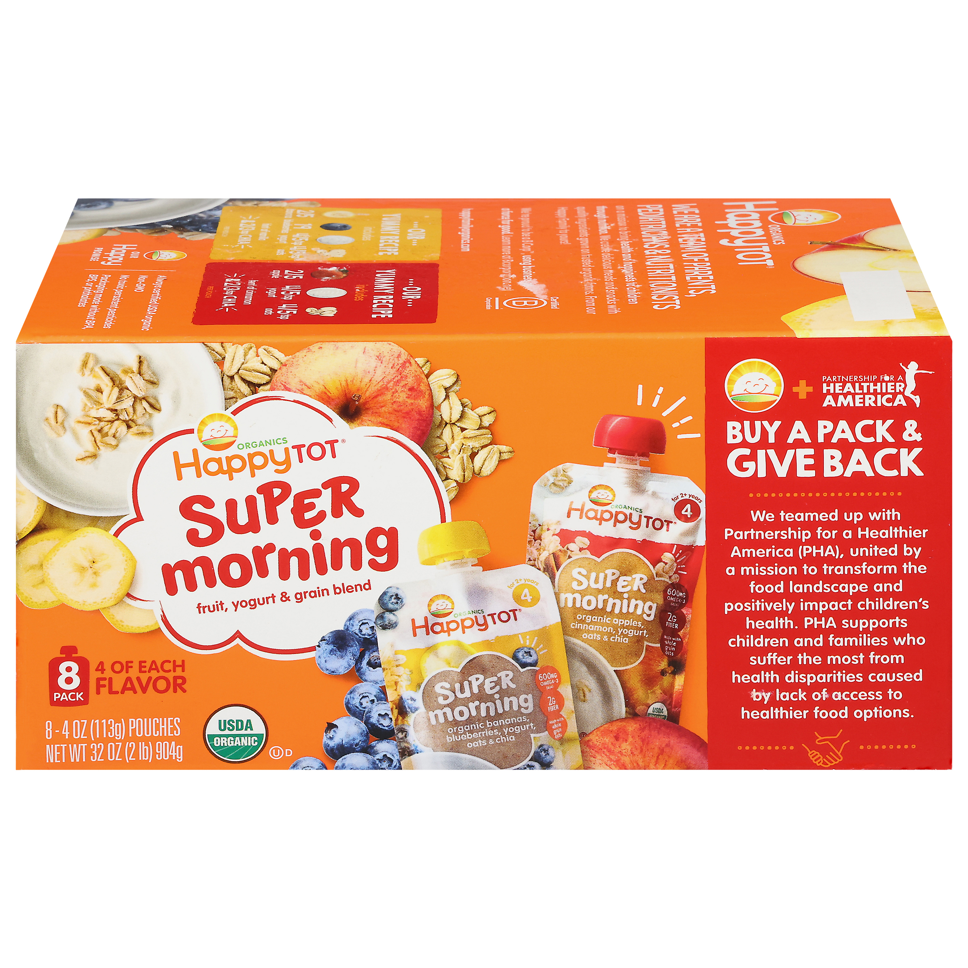 HappyTot Organics Super Morning Fruit, Yogurt & Grain Blend