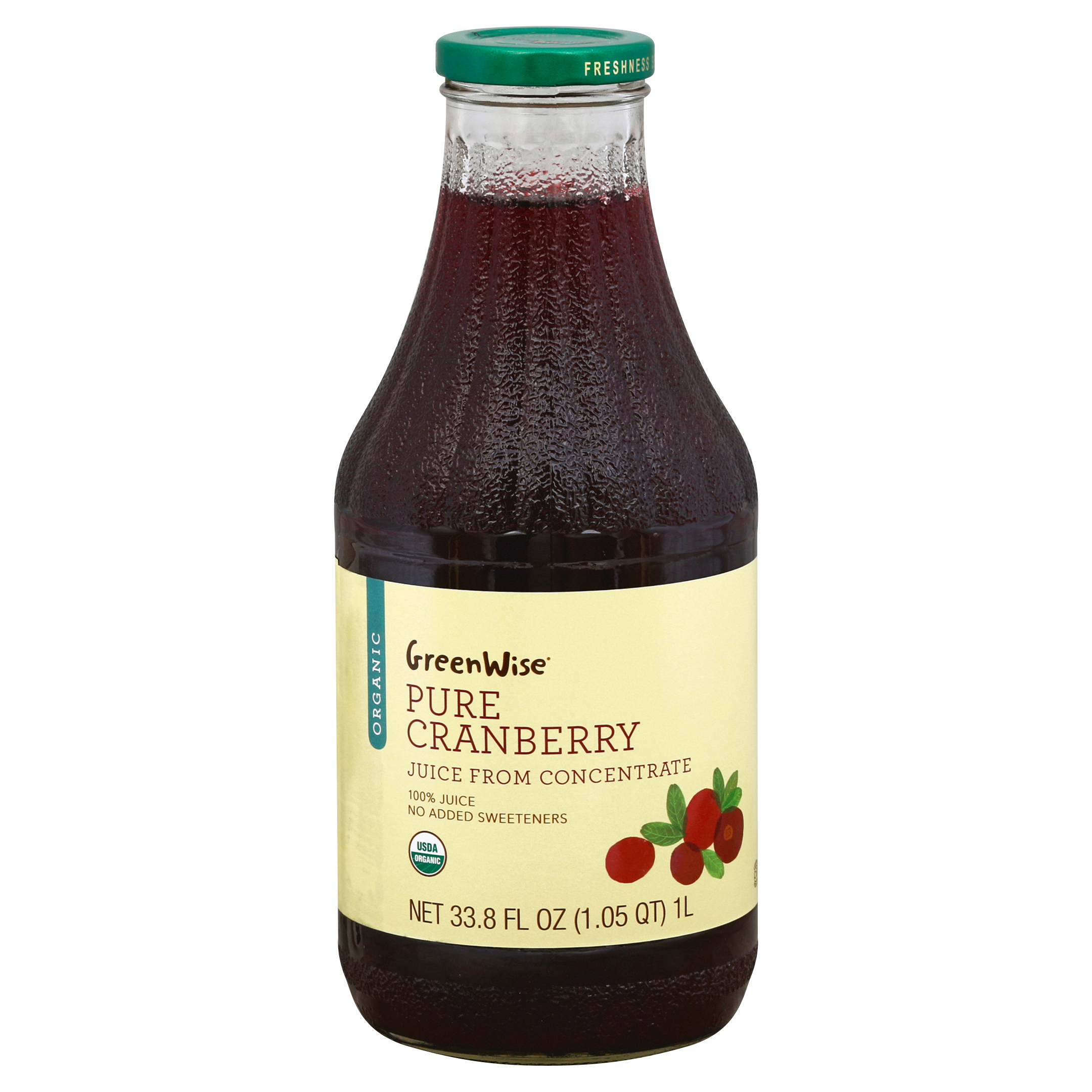 GreenWise Organic Pure Cranberry Juice 33.8 oz BOTTLE