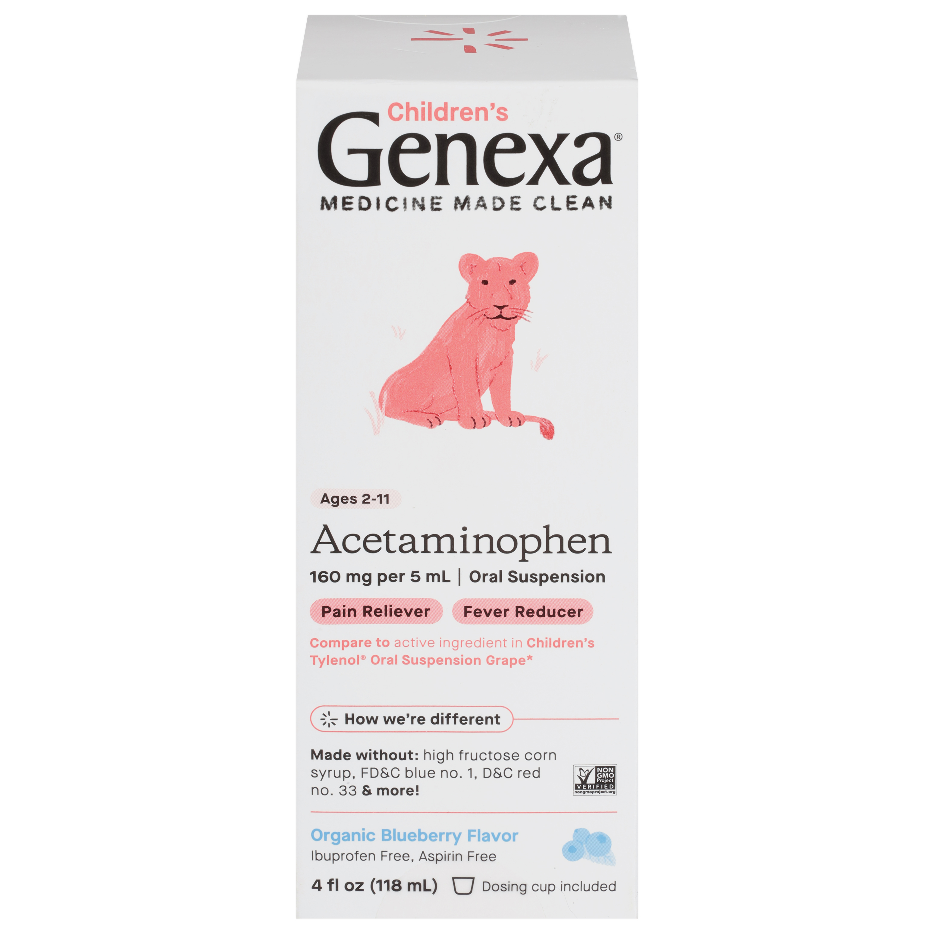 Genexa Children's Pain & Fever Organic Blueberry Flavor Acetaminophen
