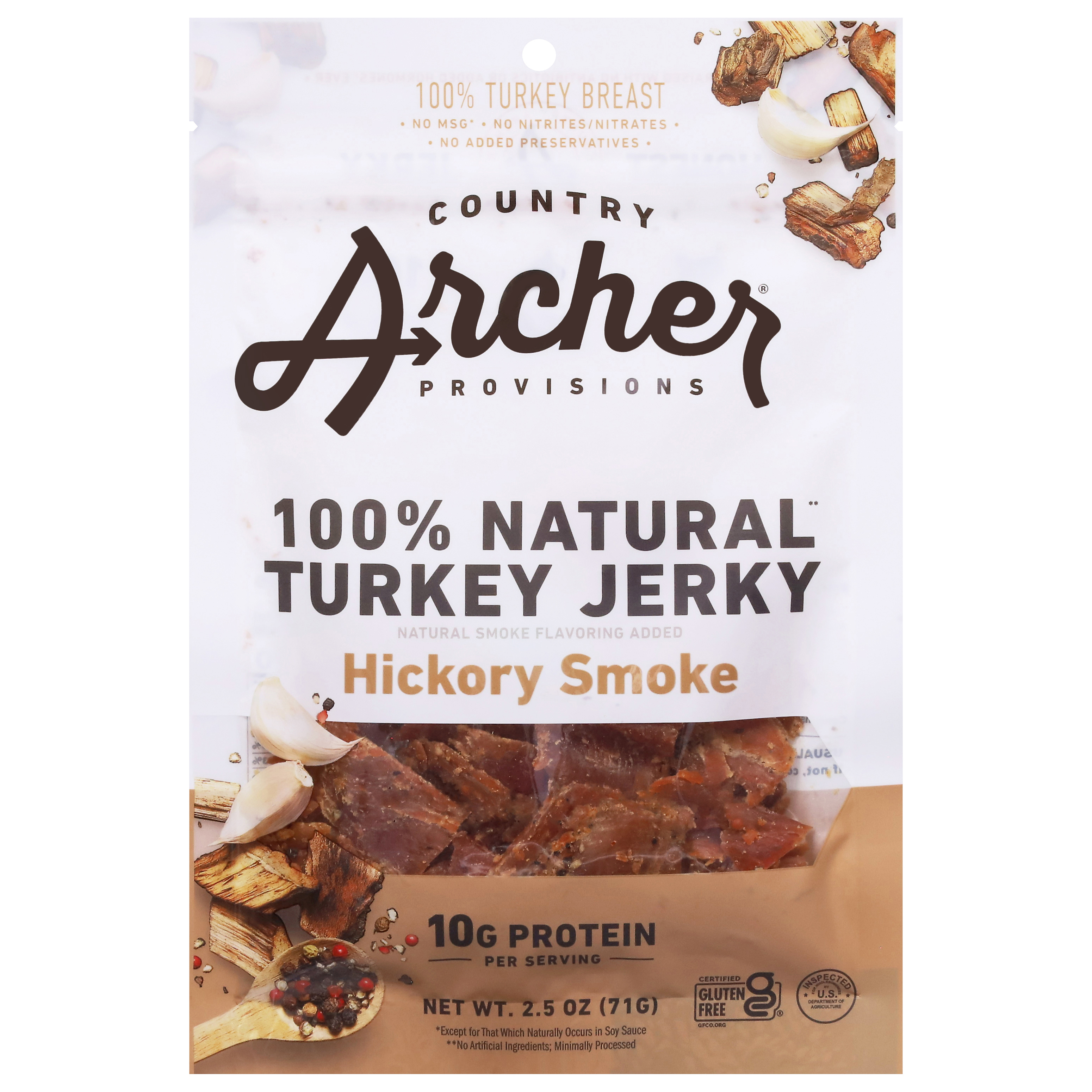 Country Archer 100% Natural Hickory Smoke Turkey Jerky