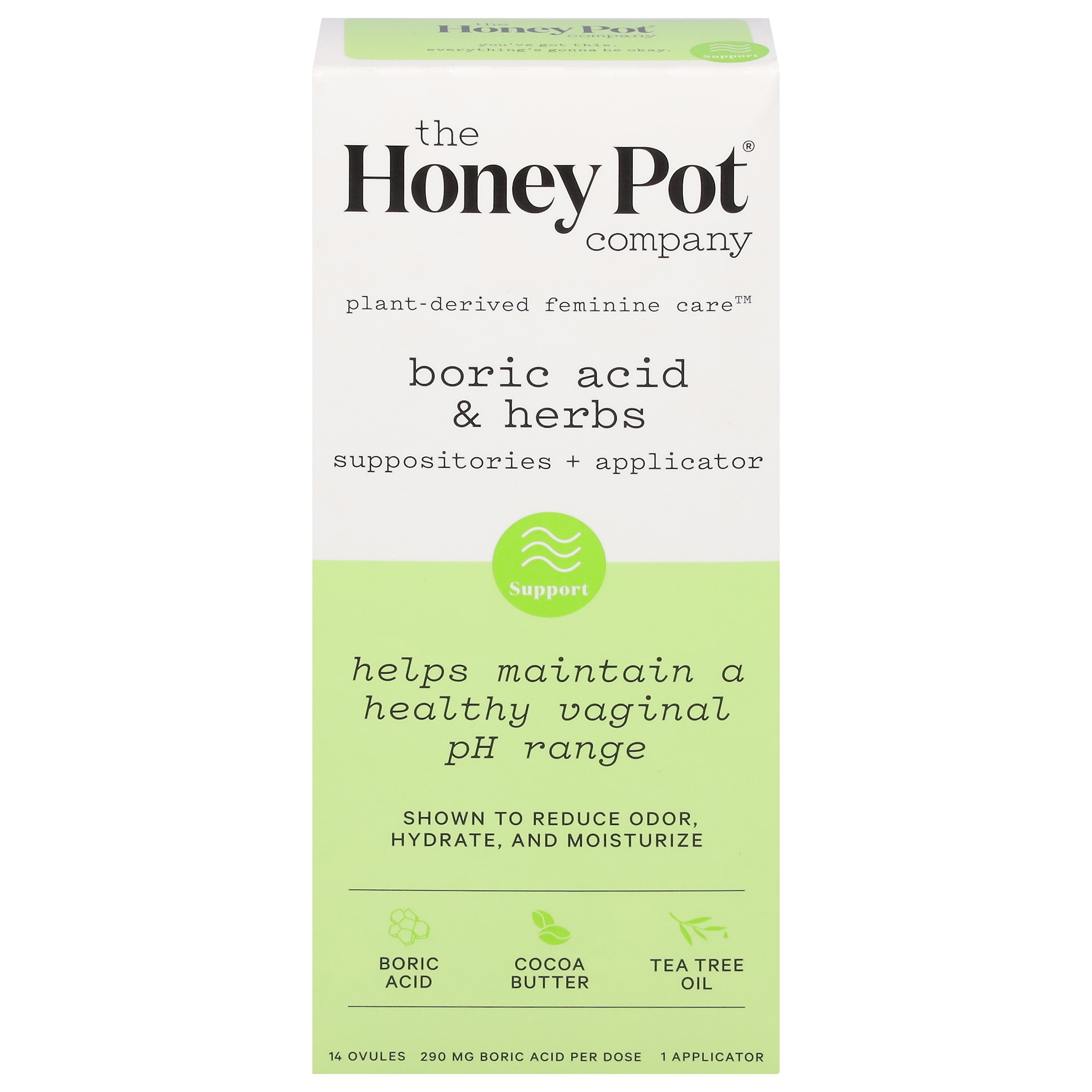 The Honey Pot Company Boric Acid & Herbs Suppositories + Applicator