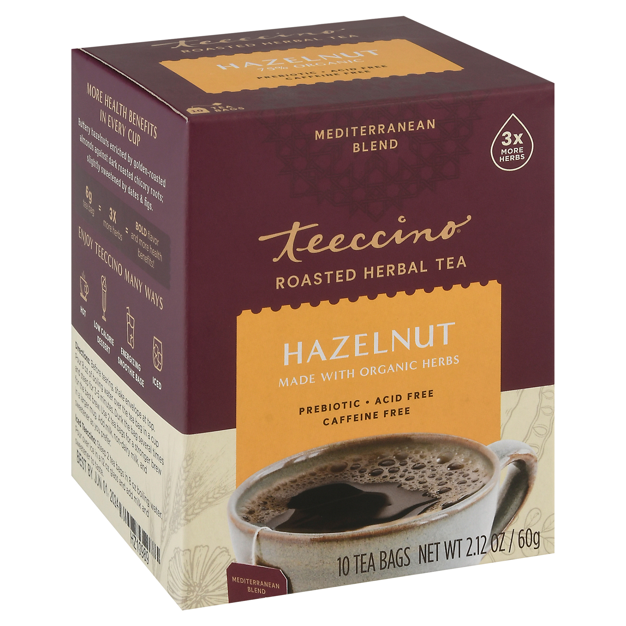Teeccino Hazelnut Herbal Tea Bags