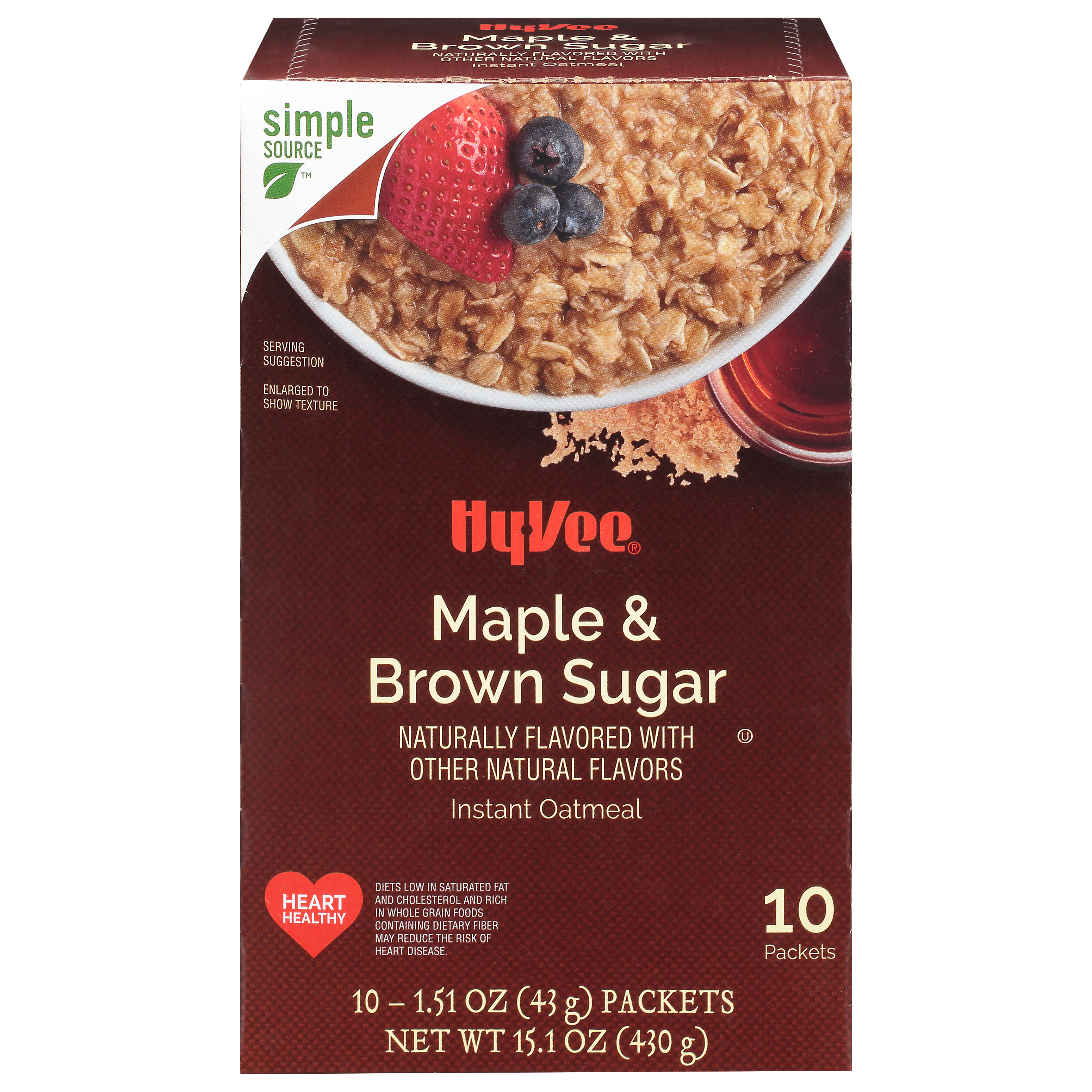 HyVee Maple & Brown Sugar Instant Oatmeal 10 ea