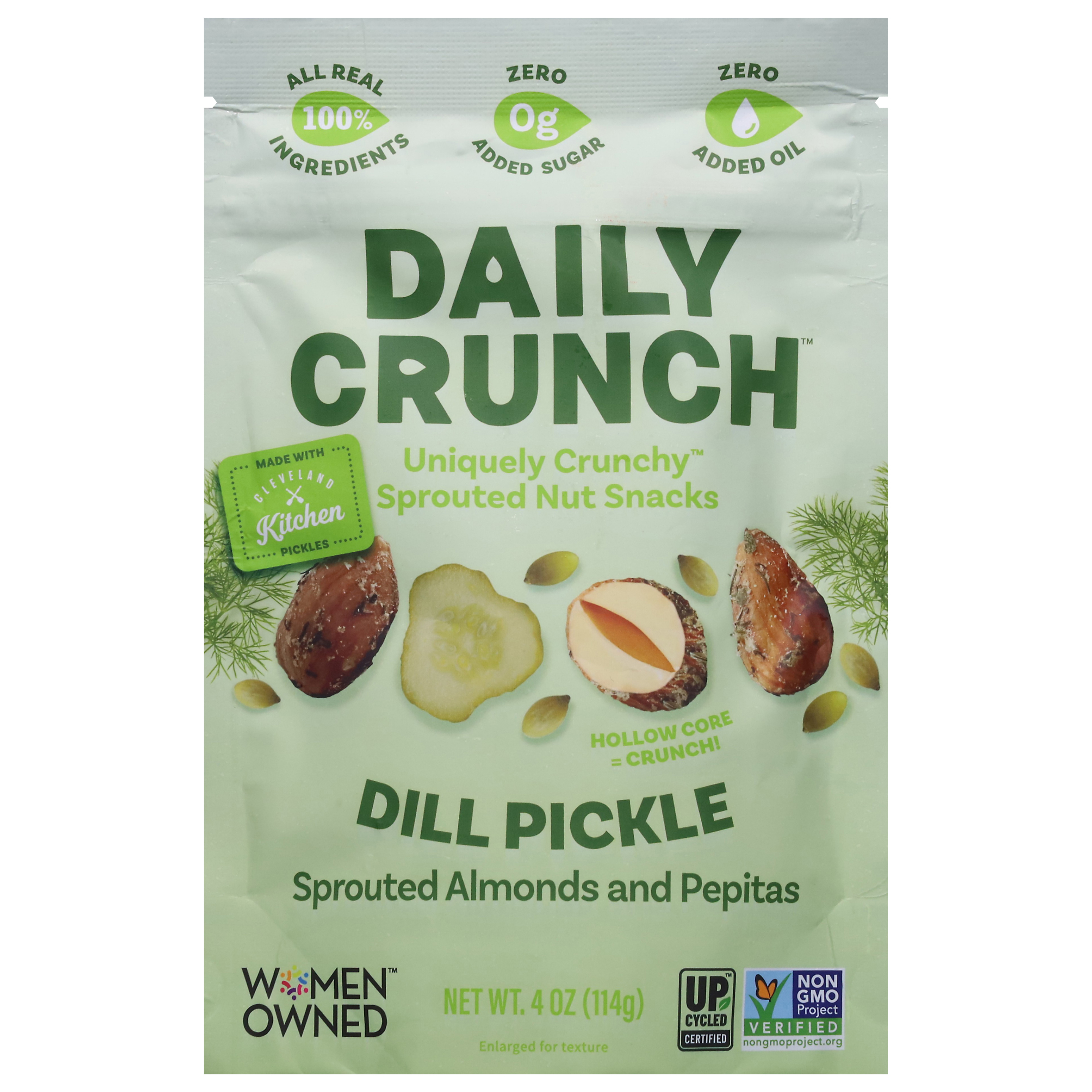 Daily Crunch Uniquely Crunchy Dill Pickle Sprouted Nut Snacks