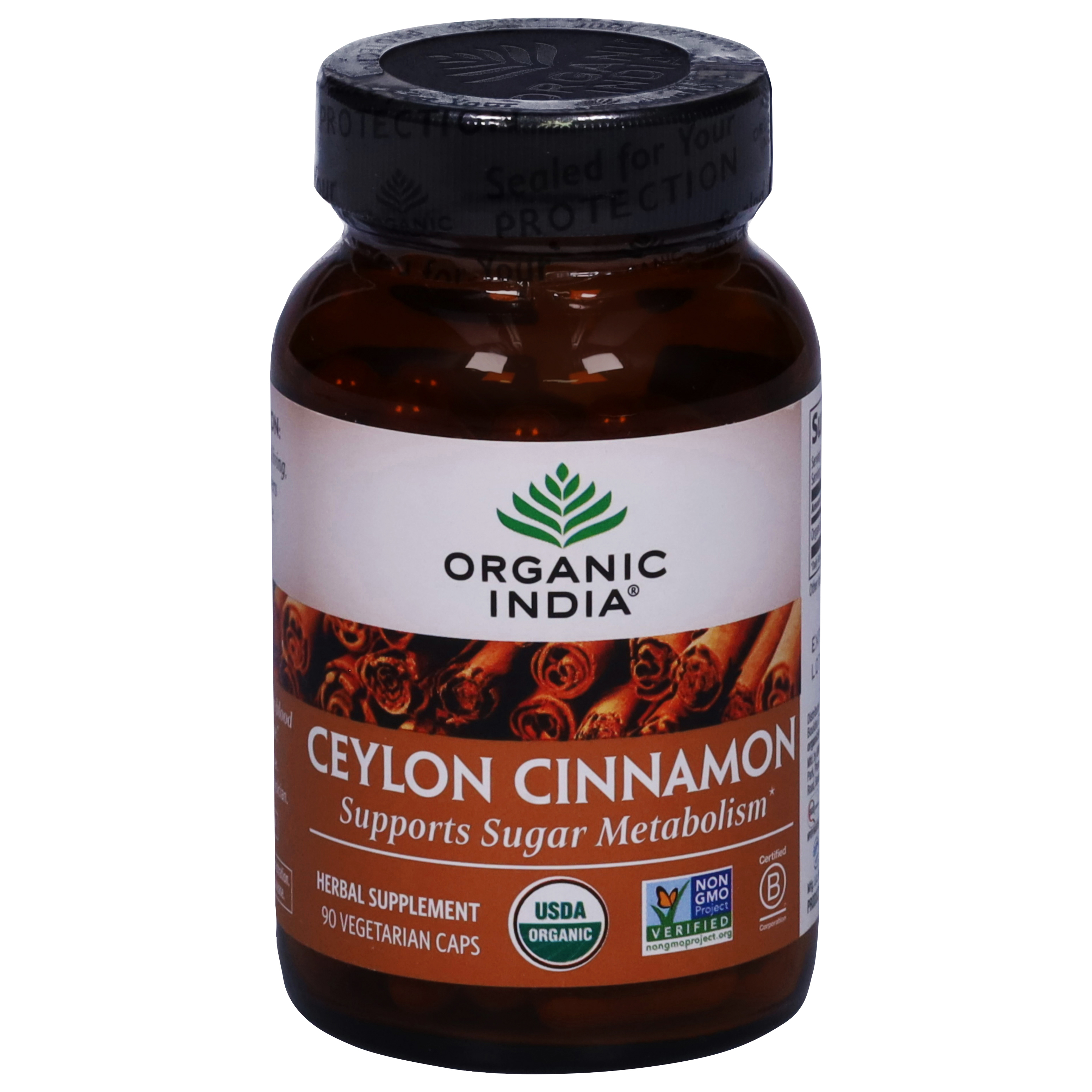 Organic India Ceylon Cinnamon 90 Vegetarian Caps