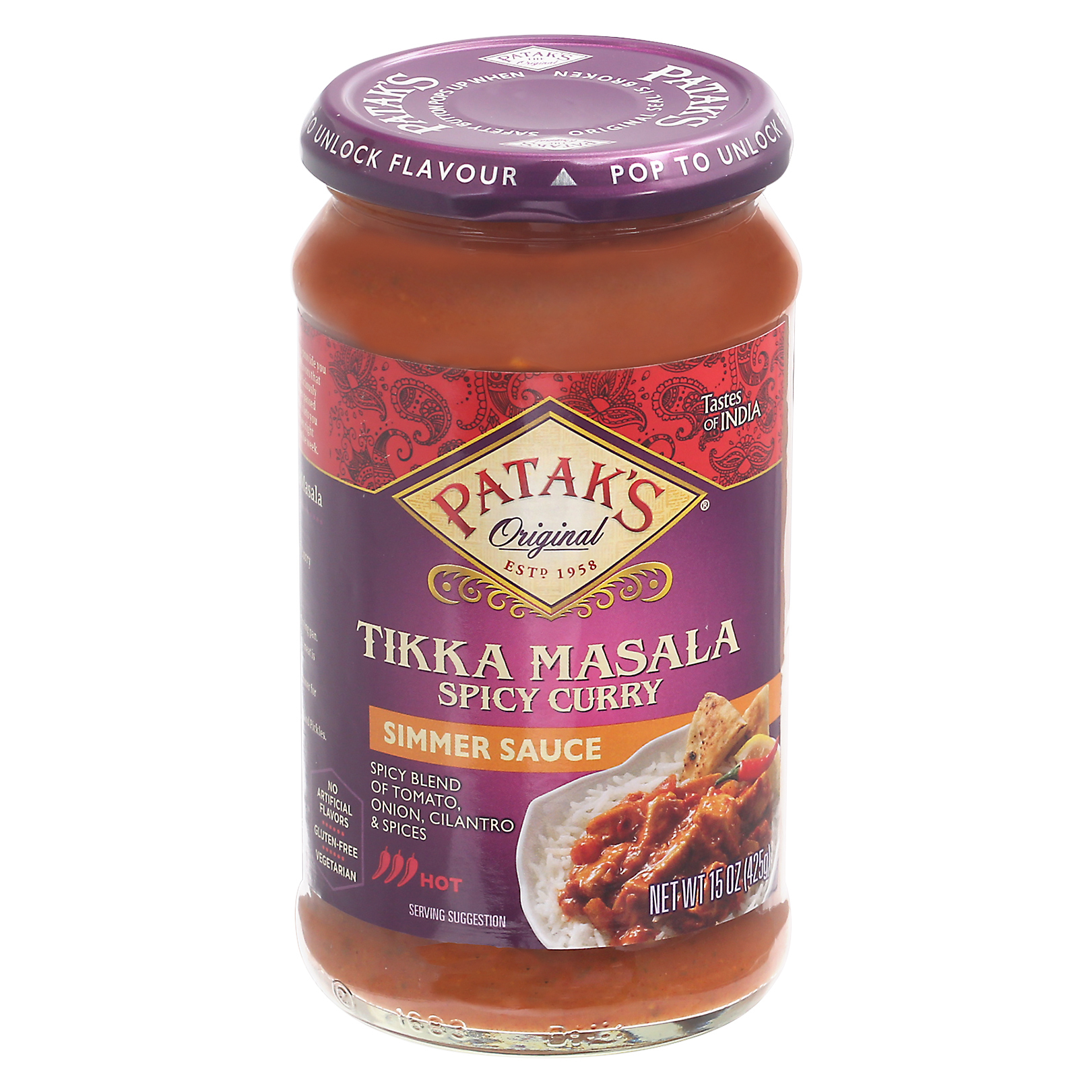Patak's Hot Spicy Curry Tikka Masala Simmer Sauce