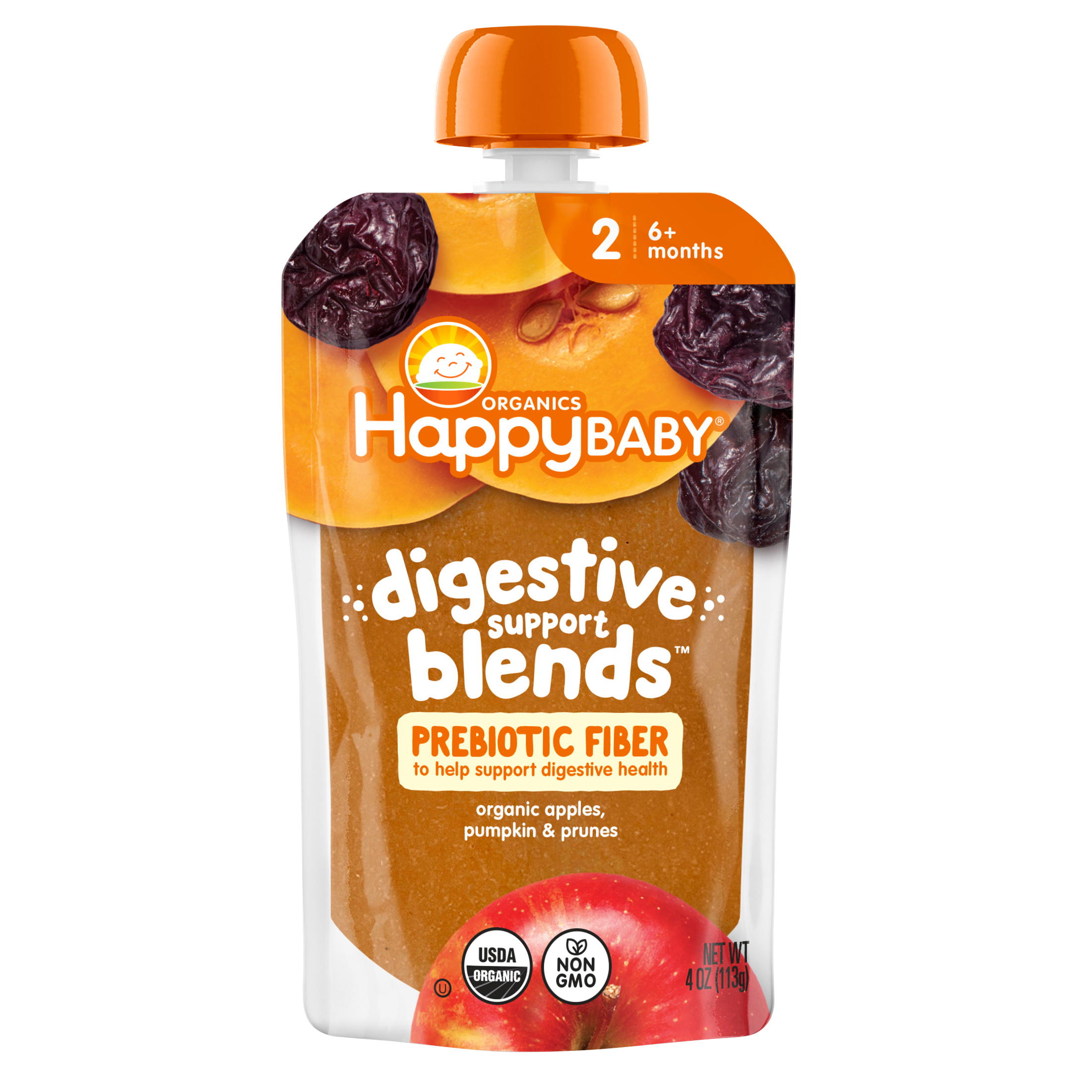 Happy Baby Digestive Support Blends Organic Apples Pumpkin & Prunes Pouch