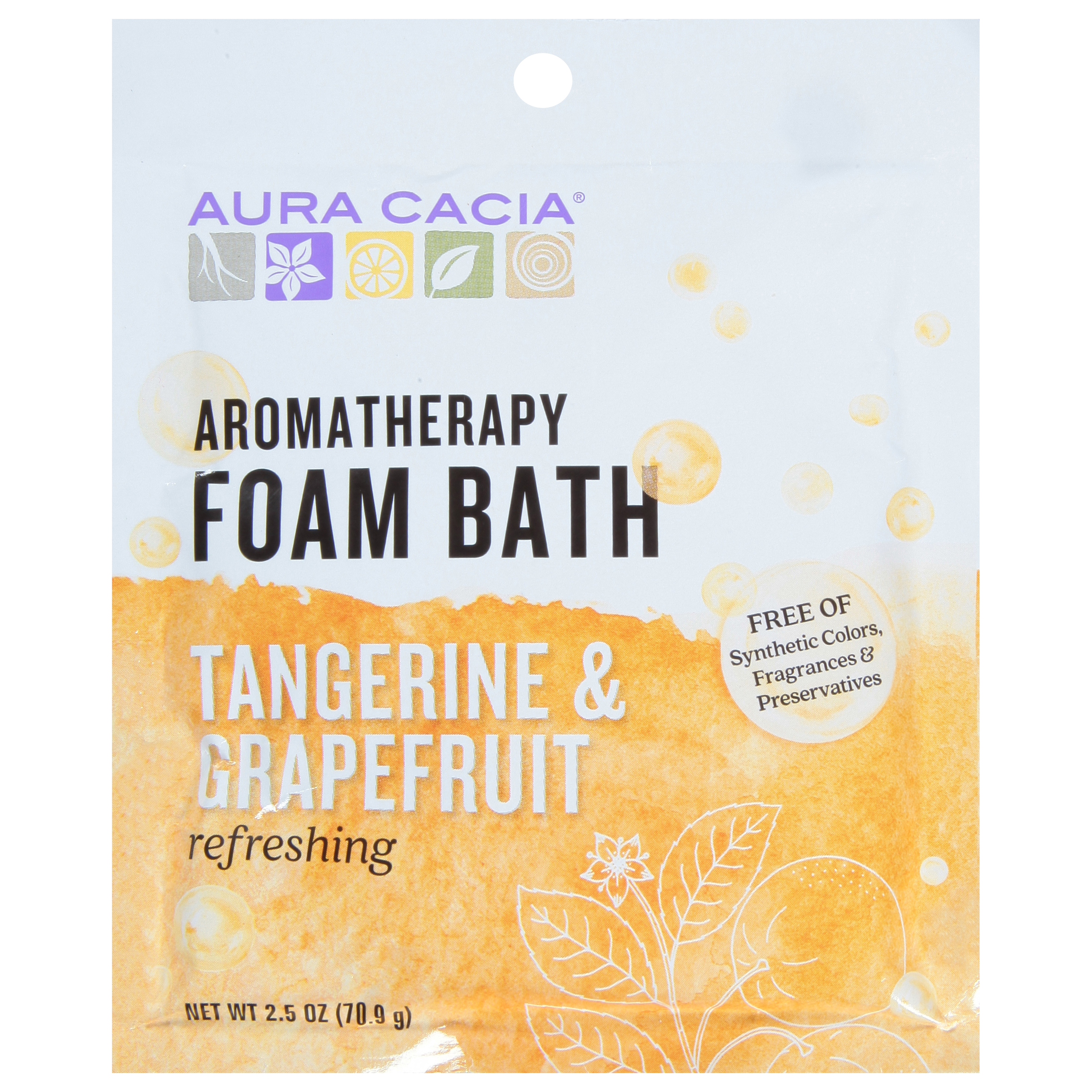 Aura Cacia Aromatherapy Refreshing Tangerine & Grapefruit Foam Bath