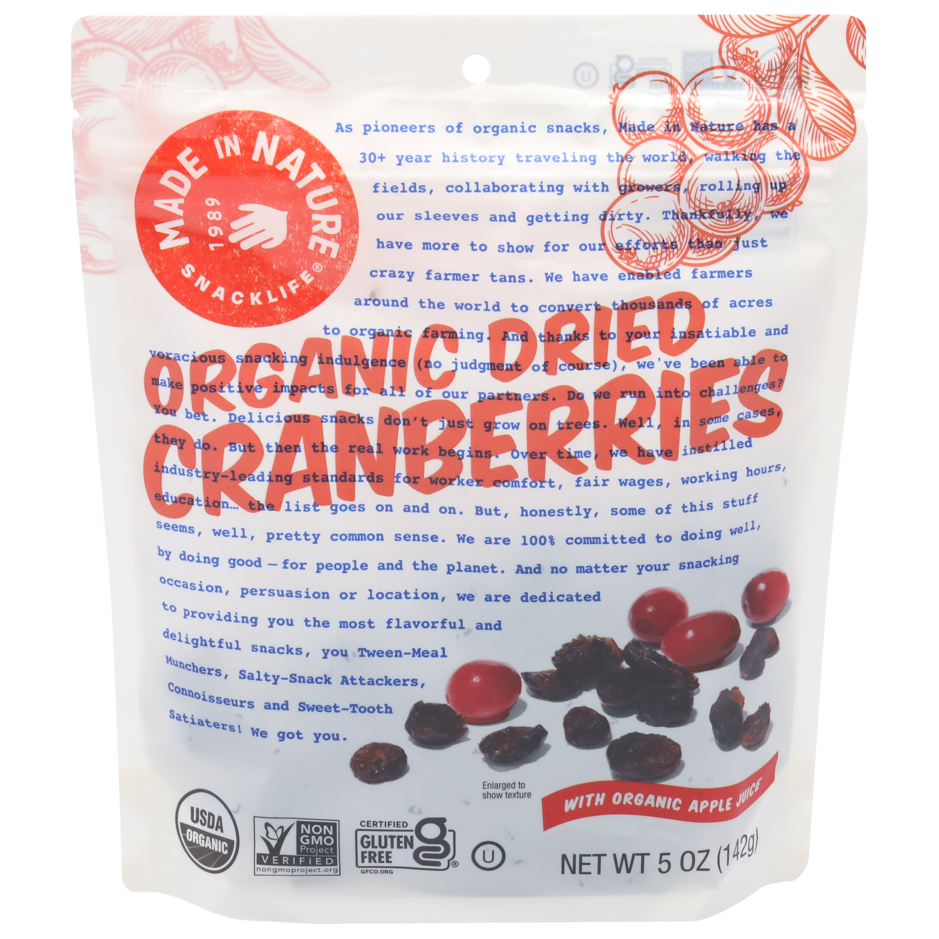 Made in Nature Dried Organic Cranberries