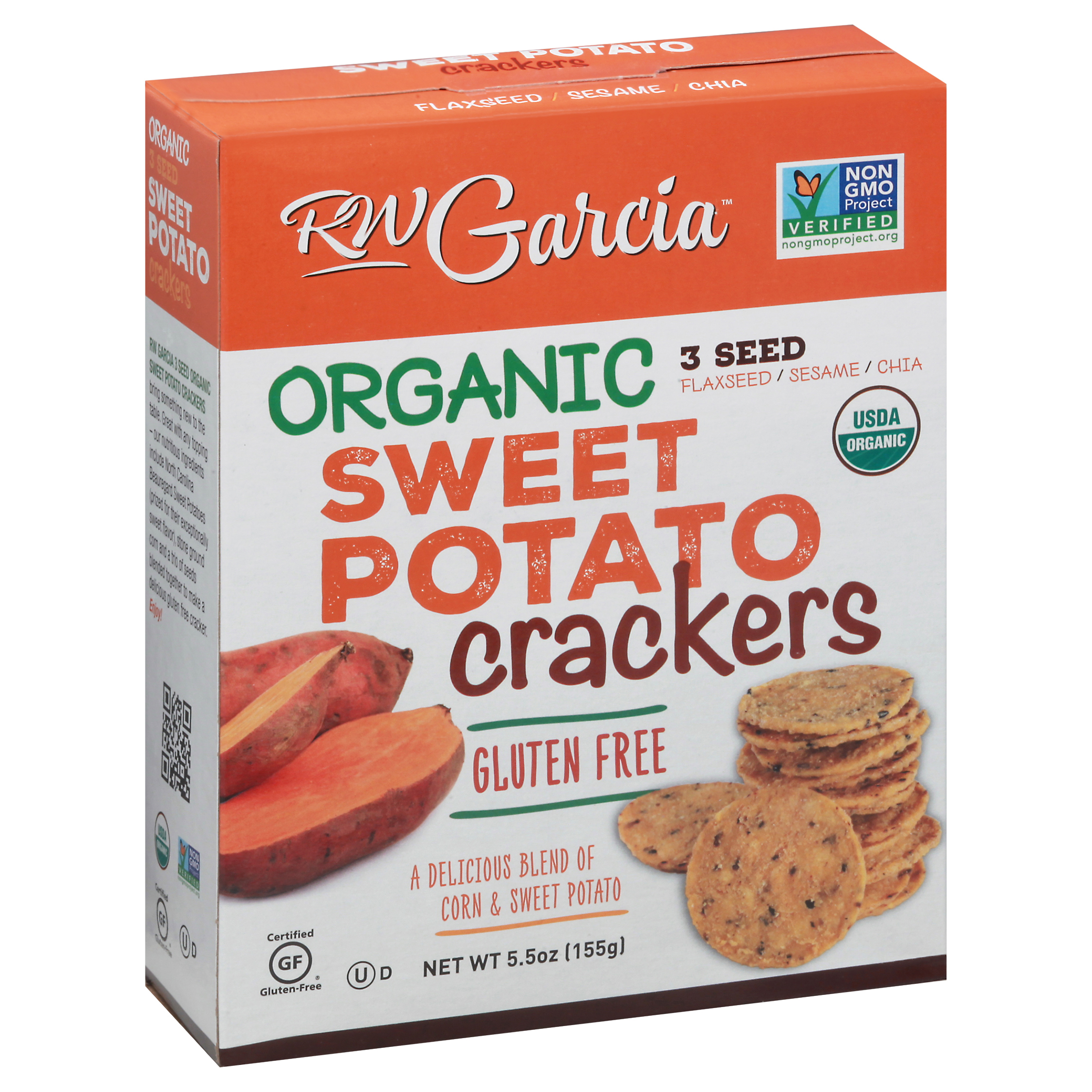 RW Garcia 3 Seed Organic Gluten Free Sweet Potato Crackers
