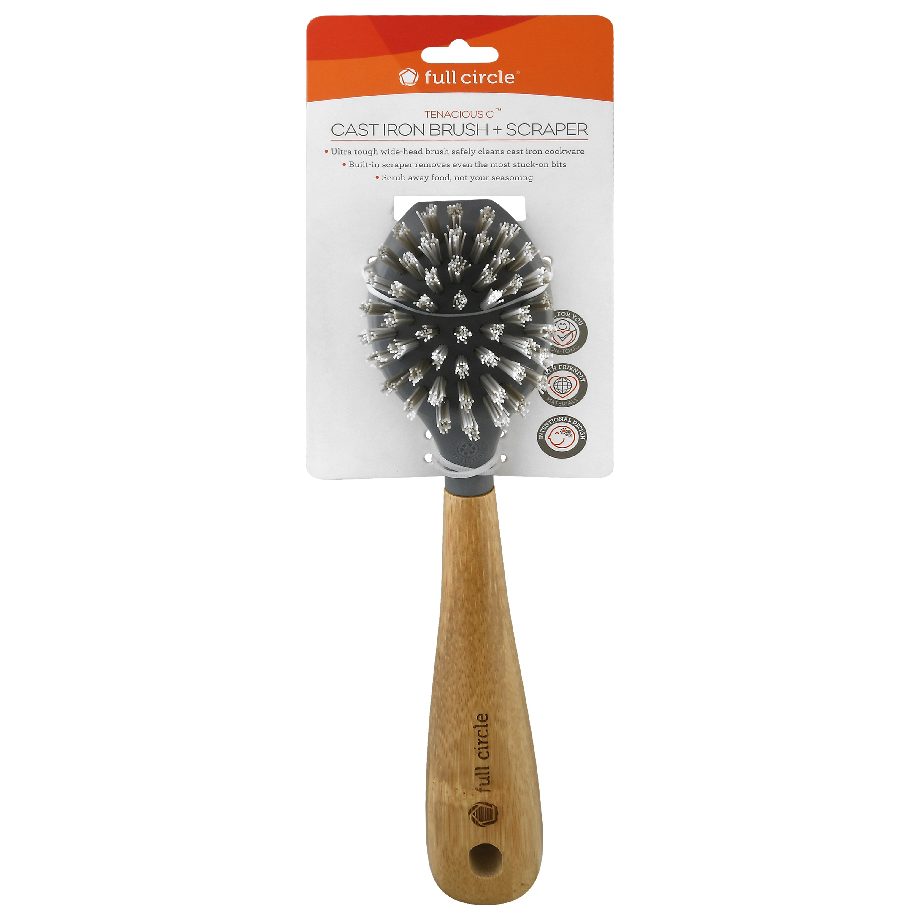 Full Circle Tenacious C Cast Iron Brush + Scraper