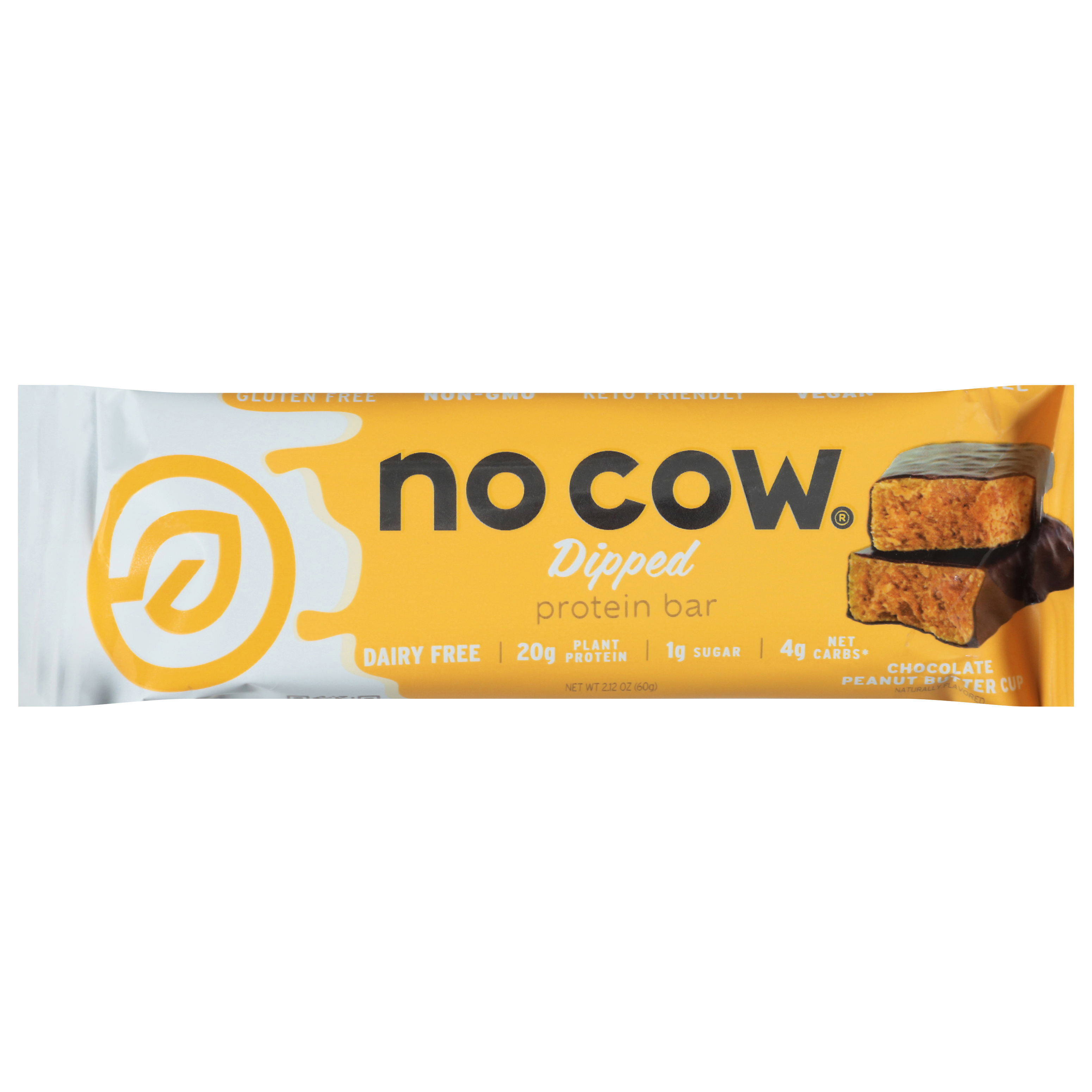No Cow Dipped Chocolate Peanut Butter Cup Protein Bar