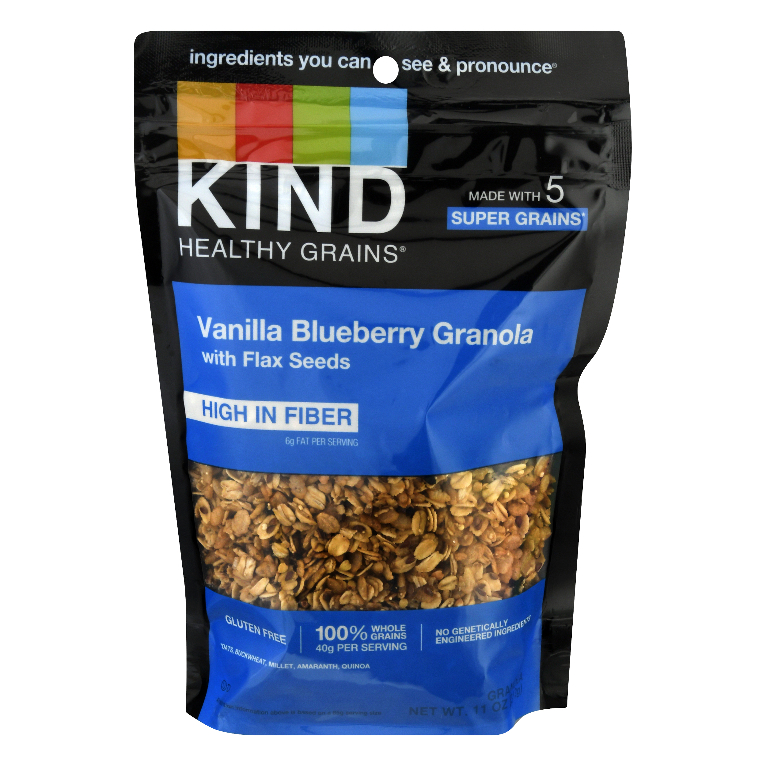 KIND Healthy Grains Flax Seeds Vanilla Blueberry Granola