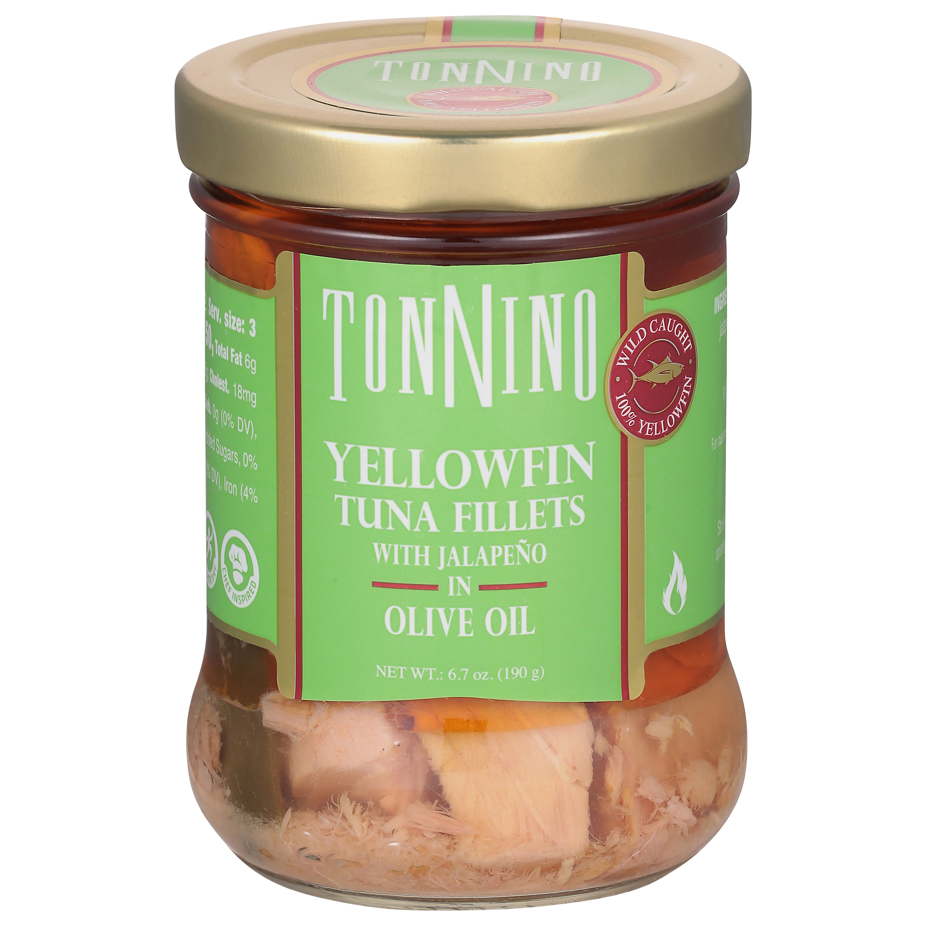 Tonnino Yellowfin Tuna Fillets with Jalapeno in Olive Oil
