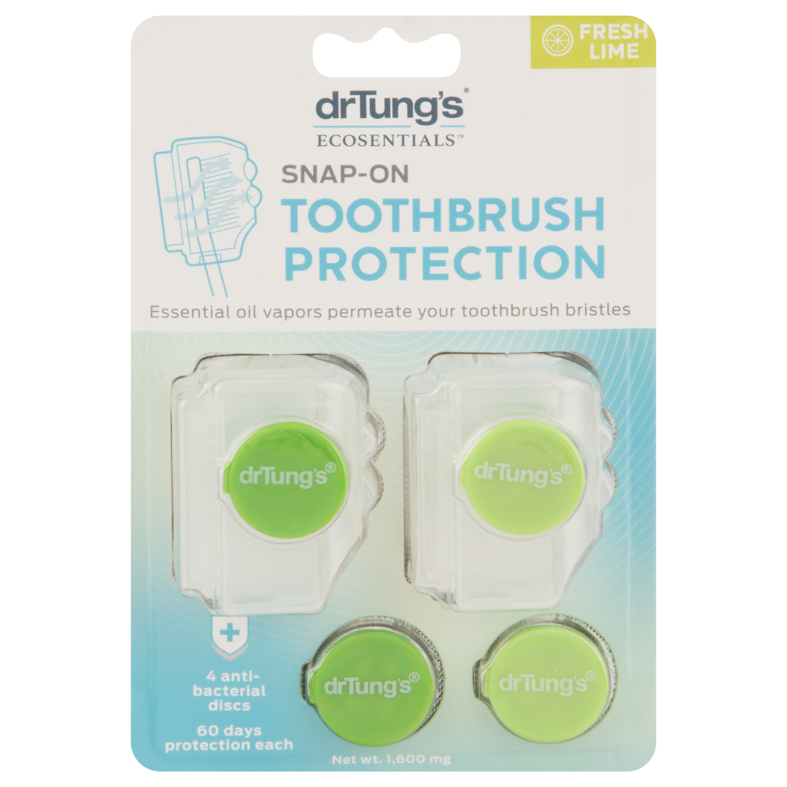 Dr Tung's Ecosentials Snap-On Fresh Lime Toothbrush Protection
