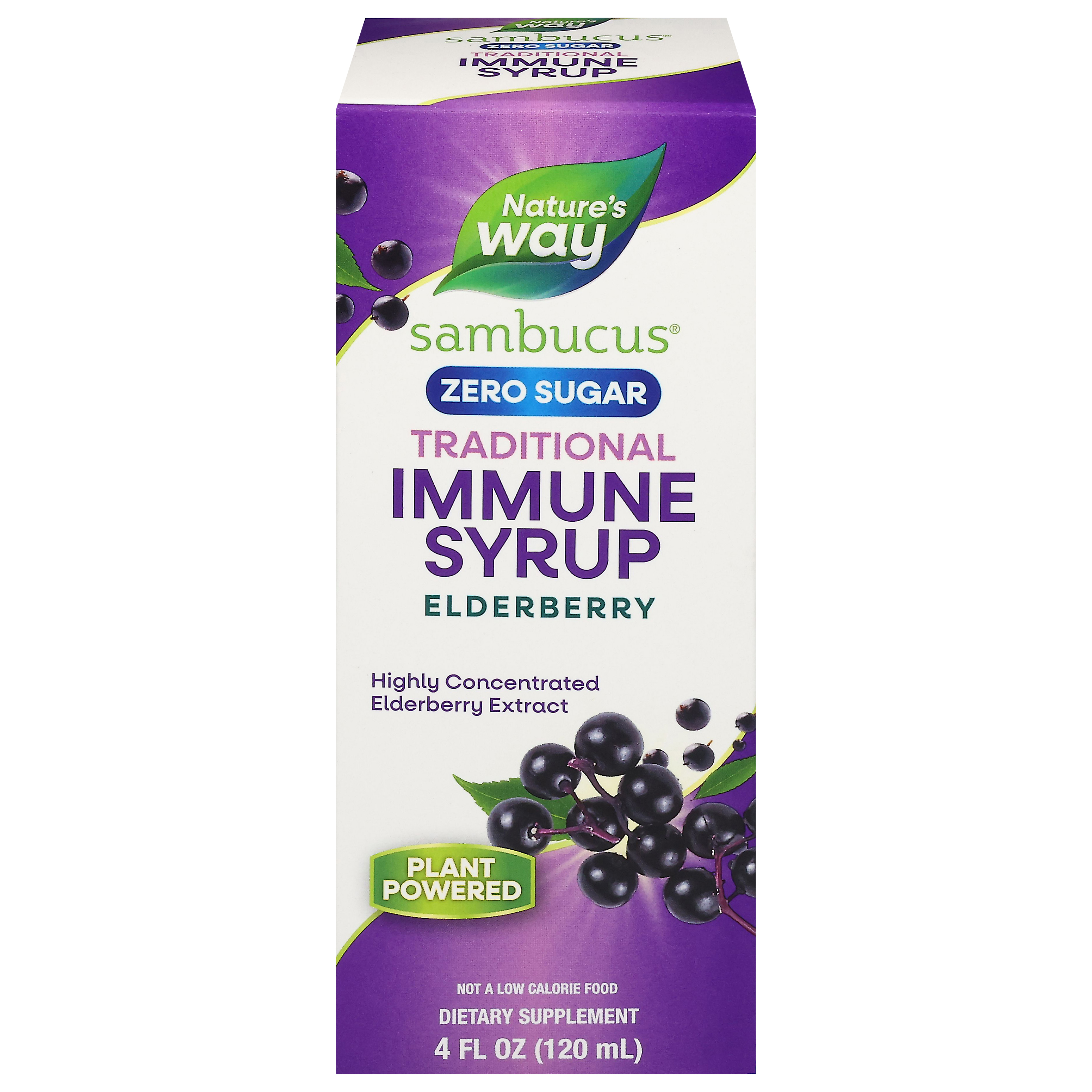 Nature's Way Sambucus Zero Sugar Traditional Elderberry Immune Syrup