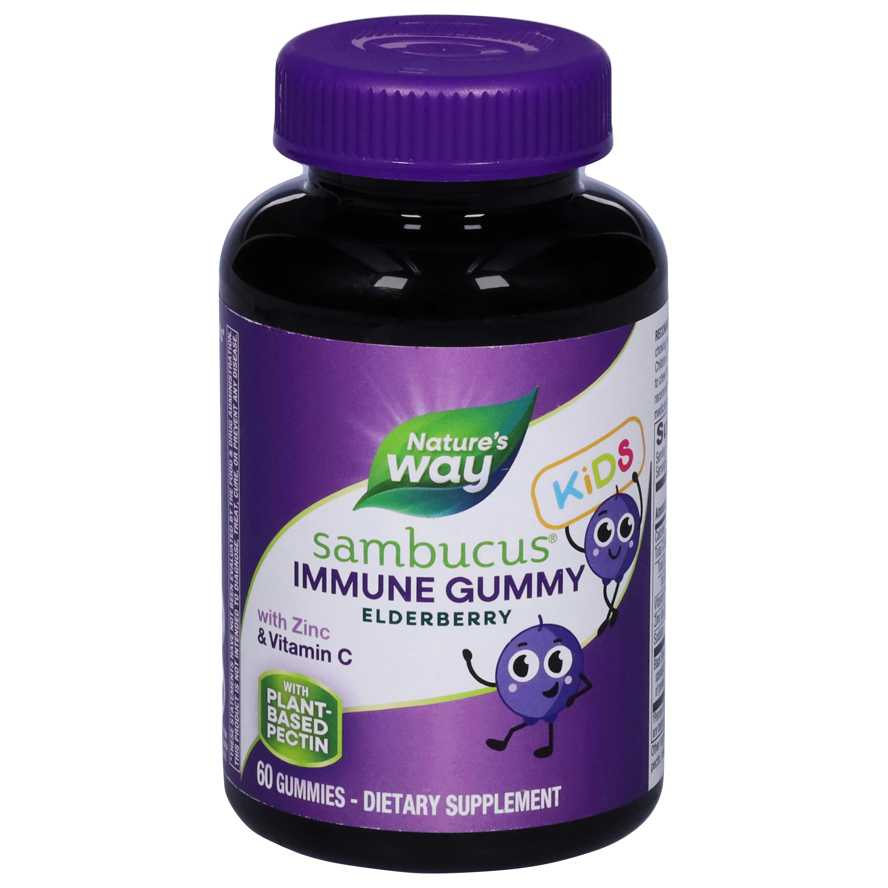 Nature's Way Sambucus Kids Elderberry Immune Gummy with Zinc & Vitamin C 60 Gummies