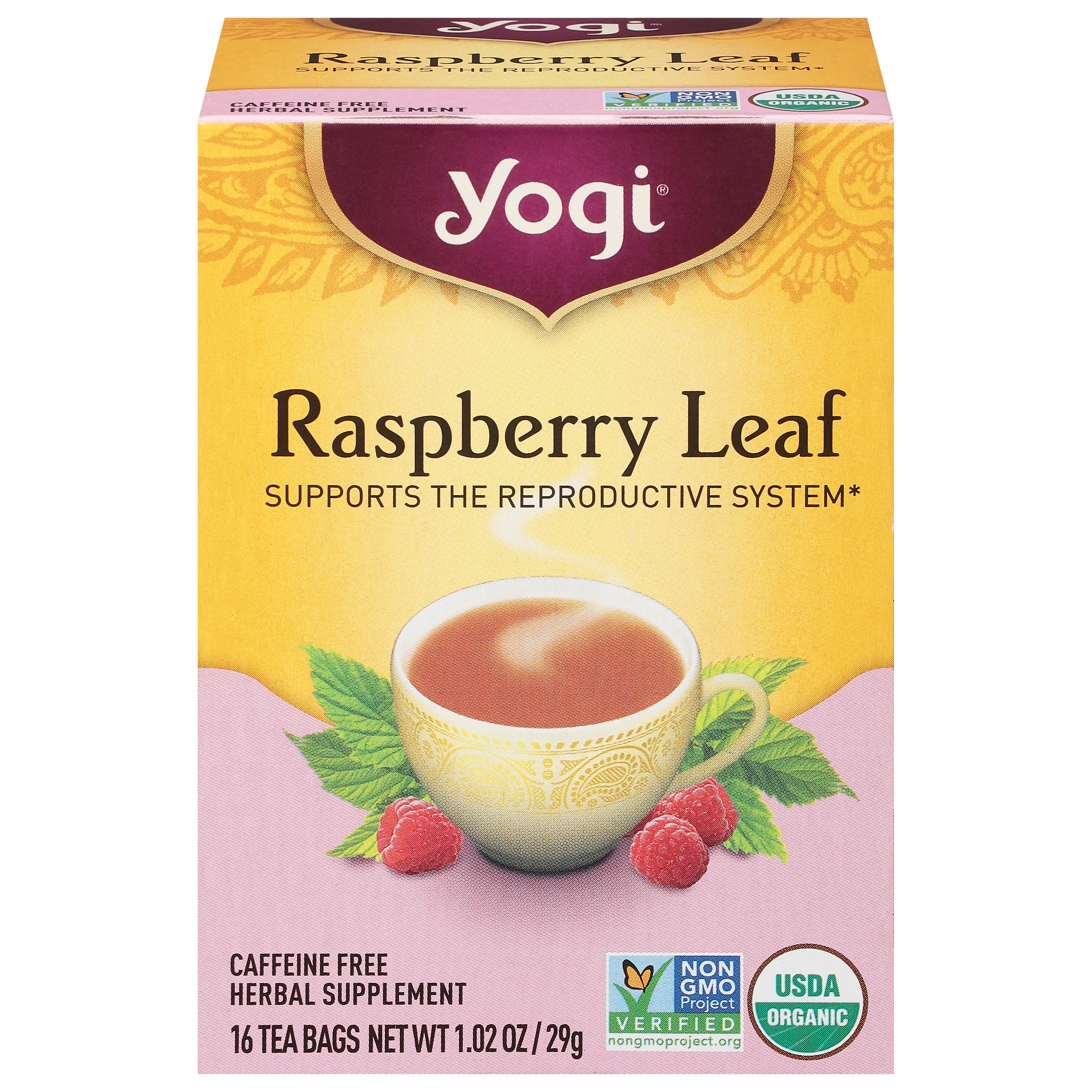 Yogi Raspberry Leaf Herbal Supplement 16 Tea Bags