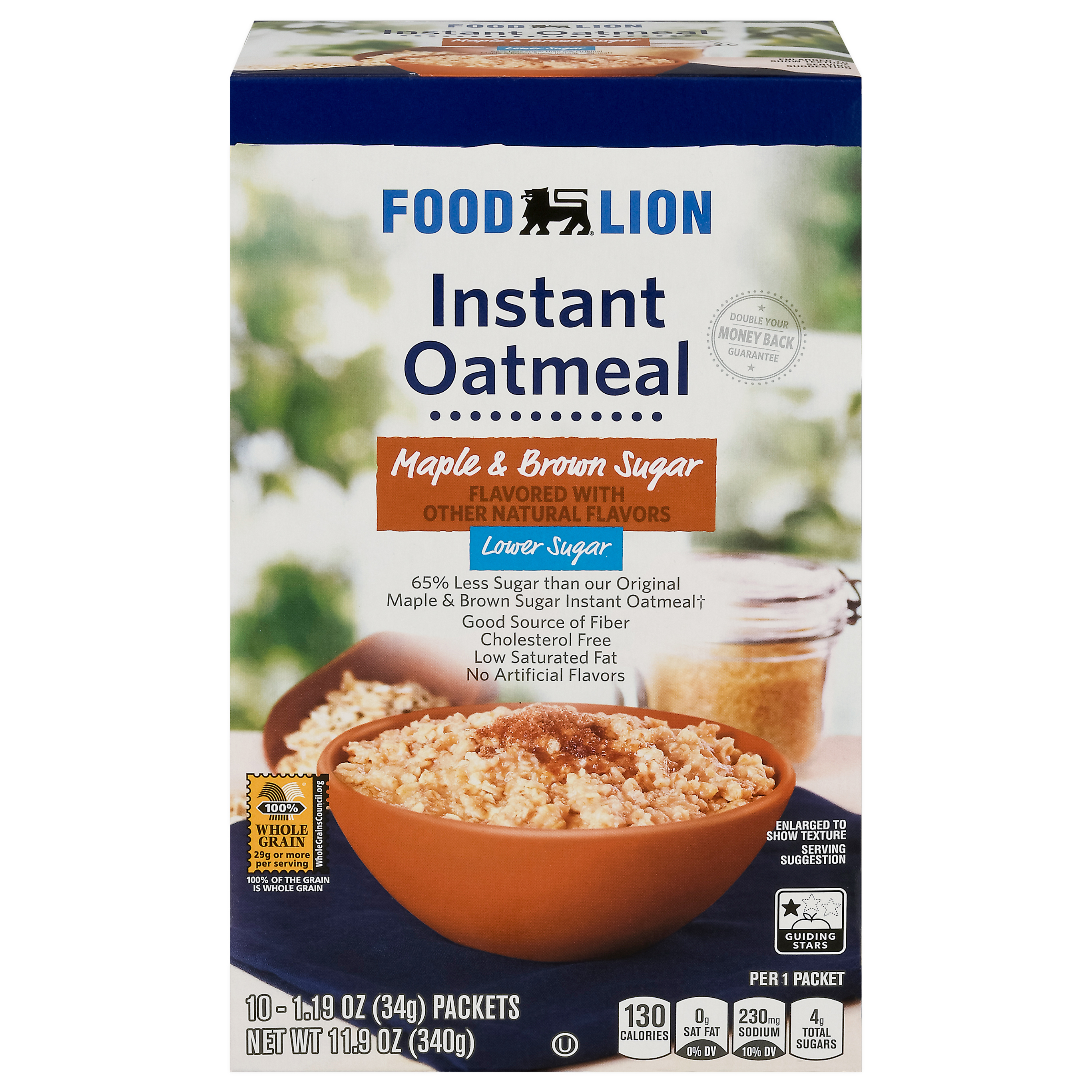 Food Lion Instant Lower Sugar Maple & Brown Sugar Oatmeal Packet 10 - 1 ...