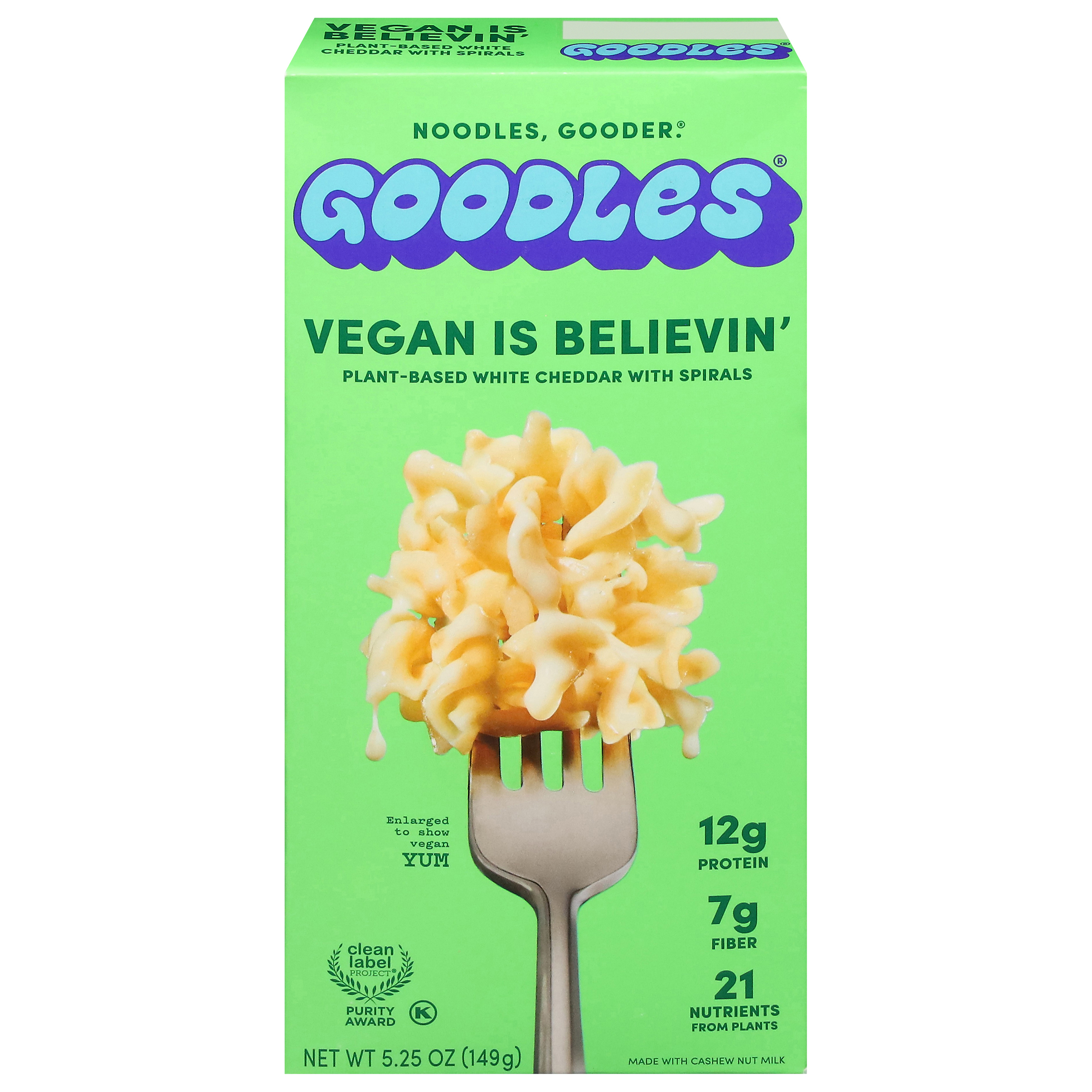 Goodles Plant-Based White Cheddar with Spirals Noodles