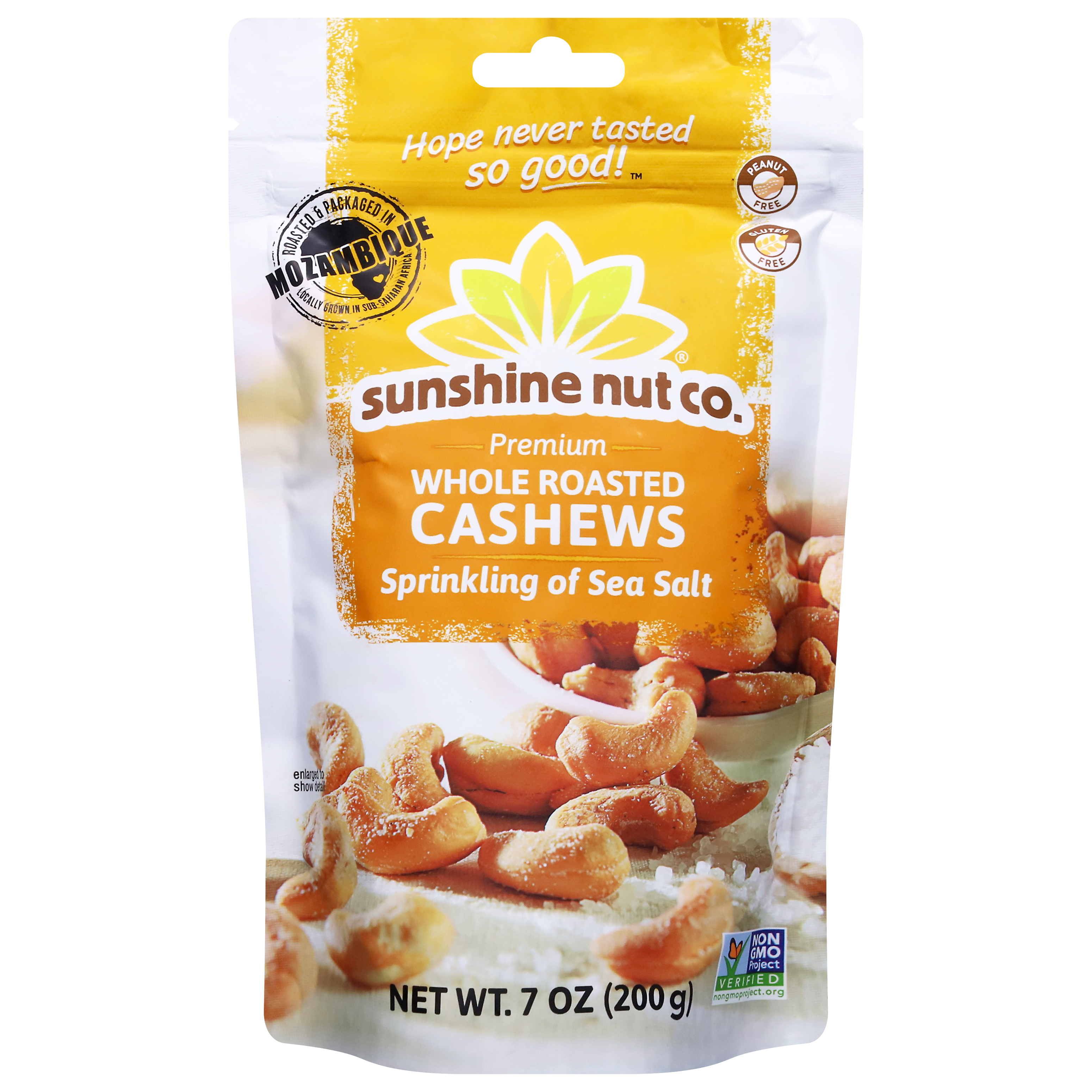 Sunshine Nut Co. Premium Whole Roasted Sprinkling of Sea Salt Cashews