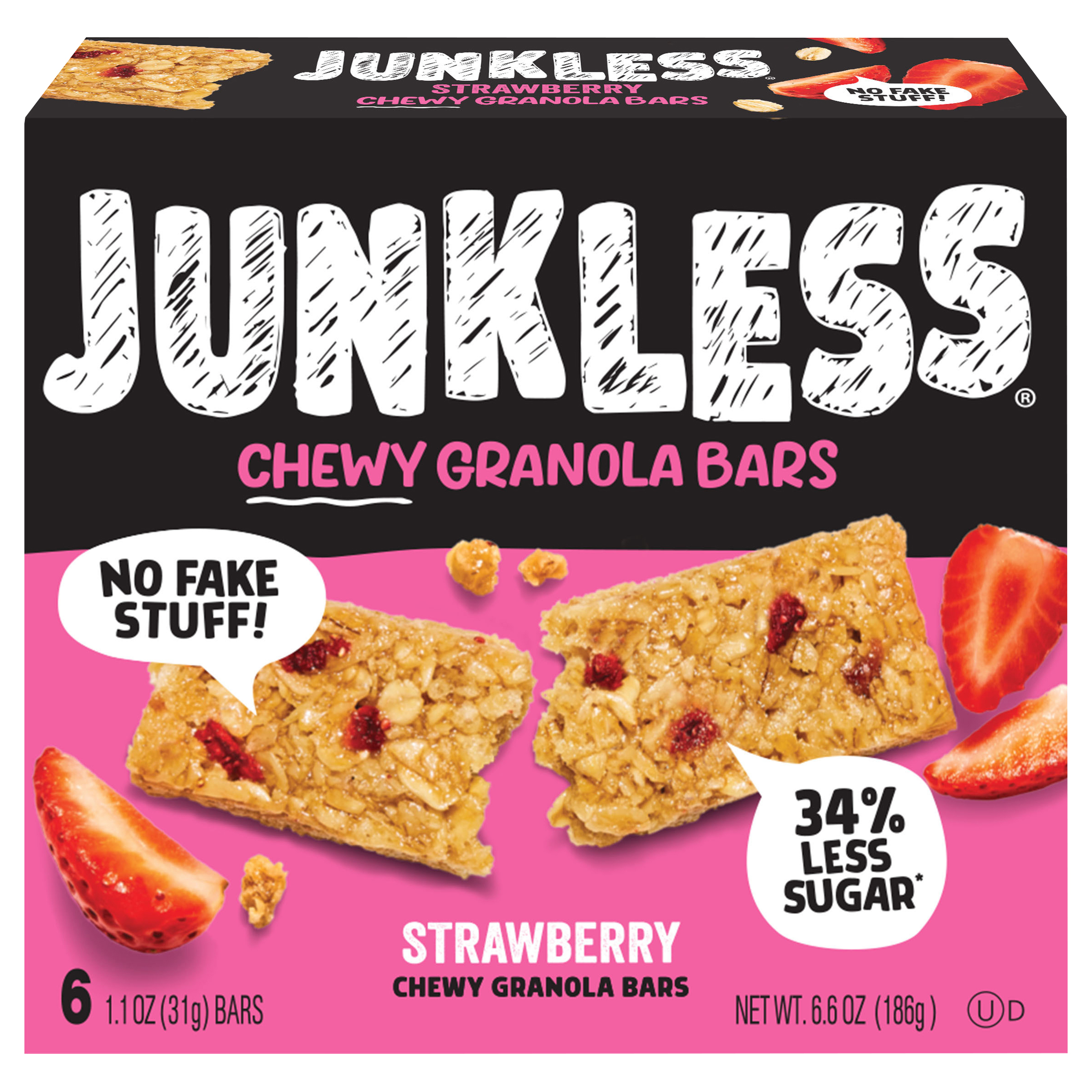 Junkless Strawberry Chewy Granola Bars