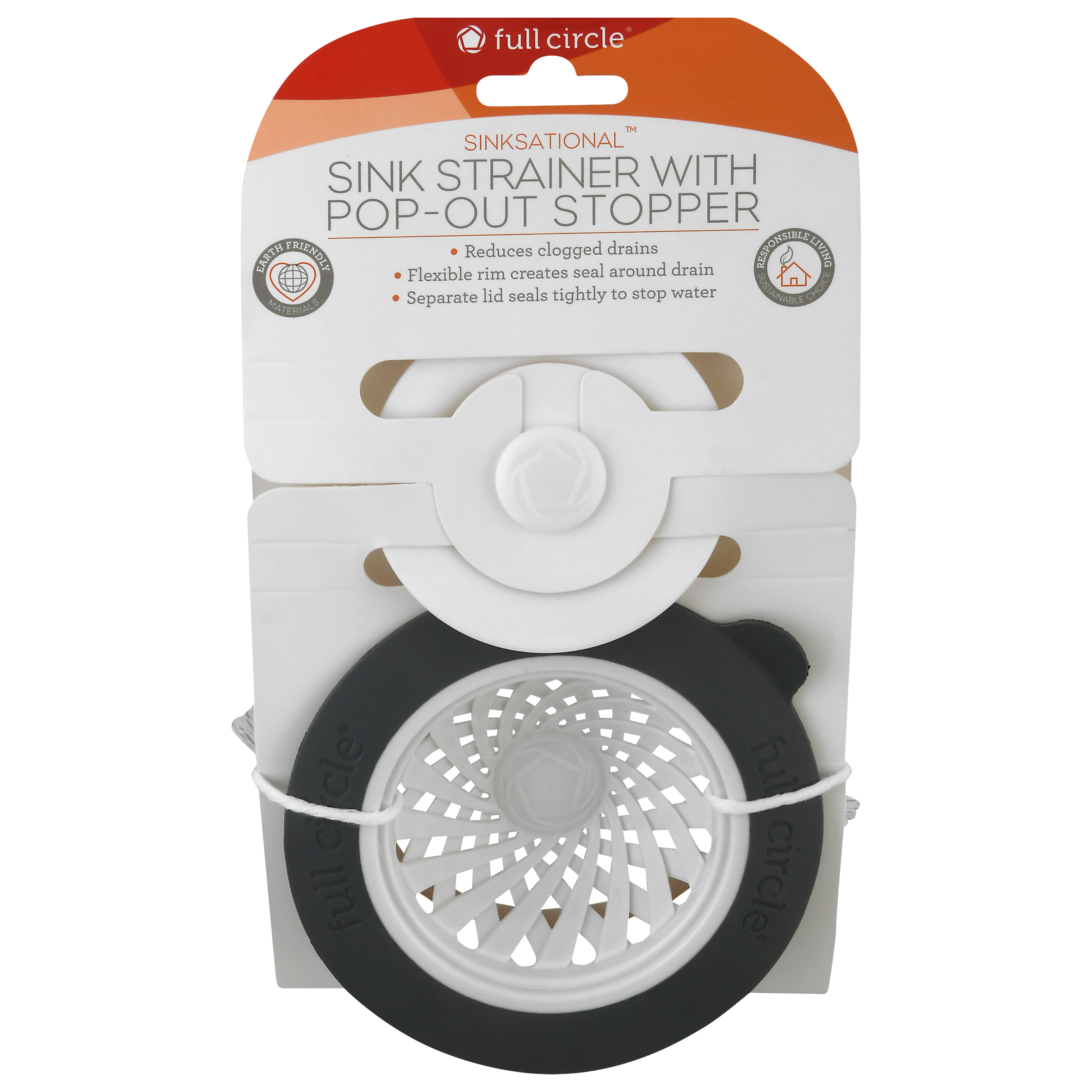 Full Circle Sinksational Sink Strainer with Pop-Out Stopper