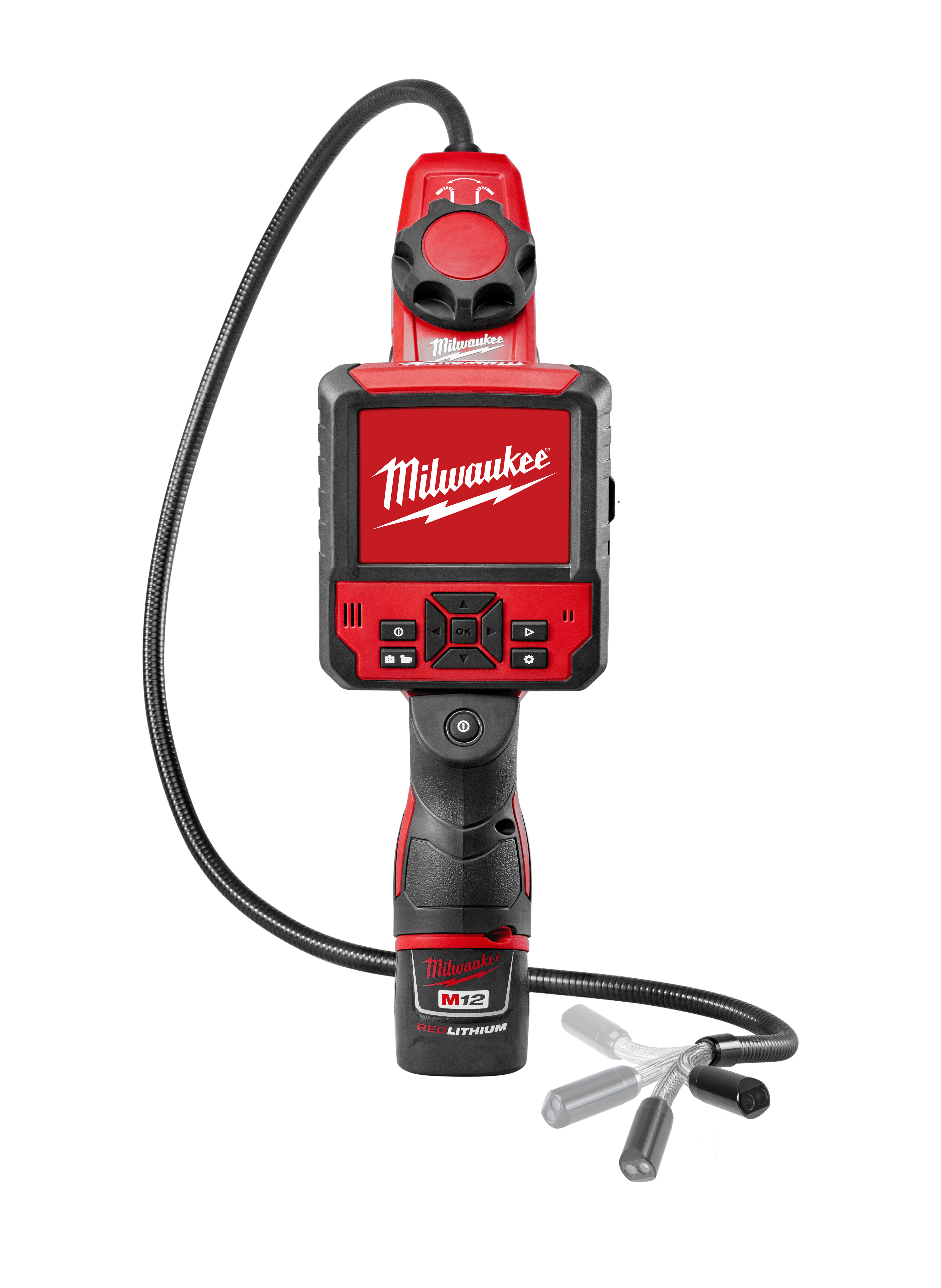 Milwaukee M18 18V Lithium-Ion 3/8 in. x 75 ft. Cordless Drain Cleaning Drum  Machine Kit w/CABLE DRIVE & Front Guide Hose