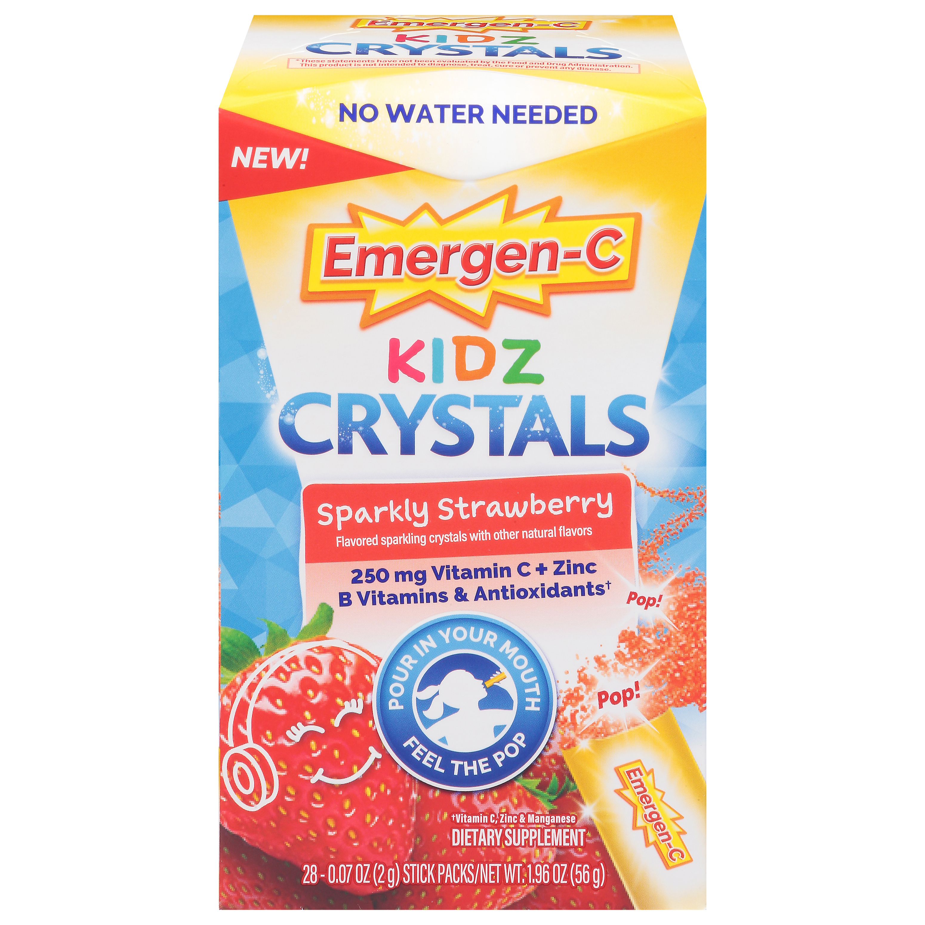 Emergen-C Kidz Crystals Sparkly Strawberry Vitamin C 28 - 0.07 Packs