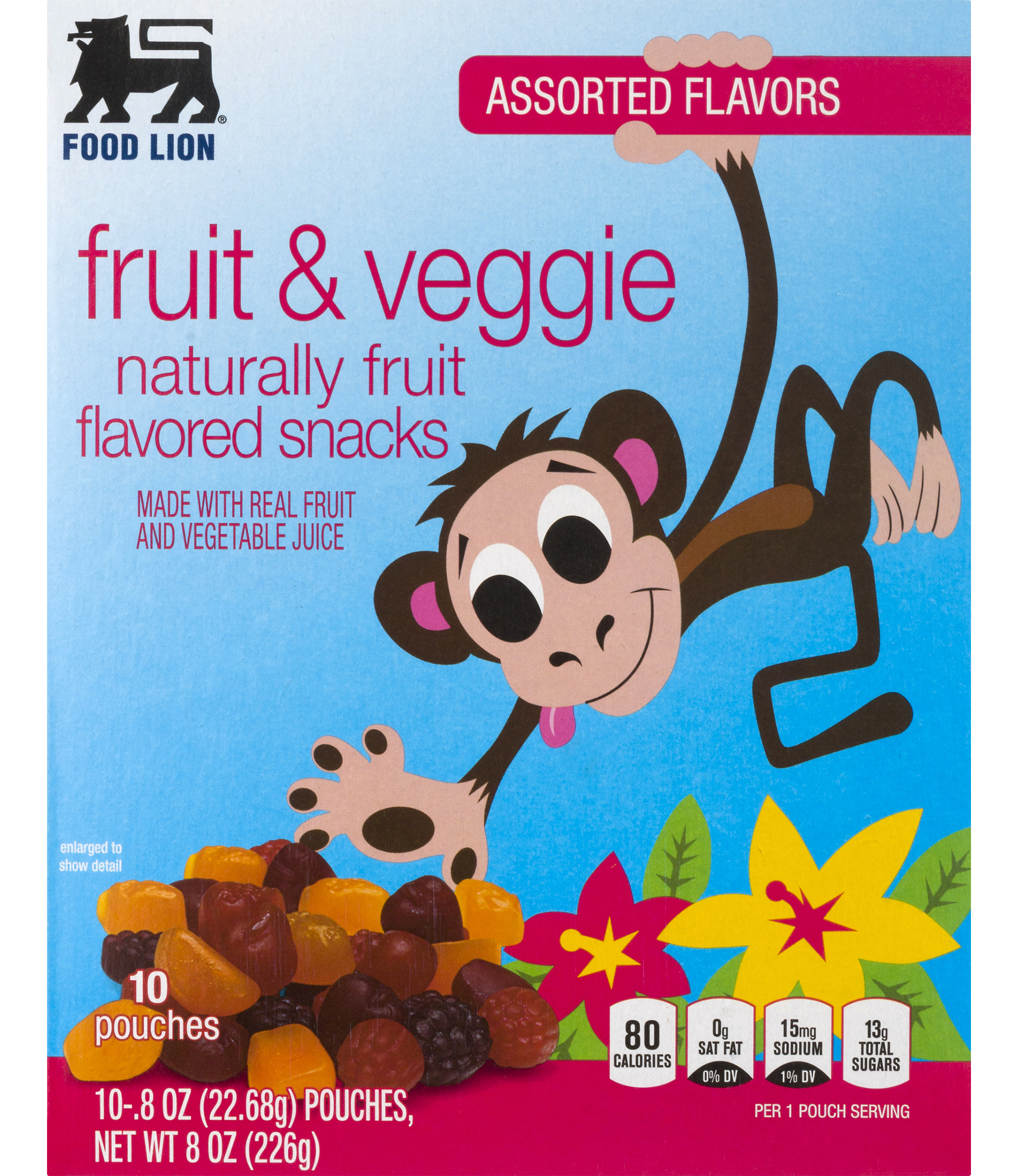 Food Lion Snacks, Fruit & Veggie, Assorted, Box