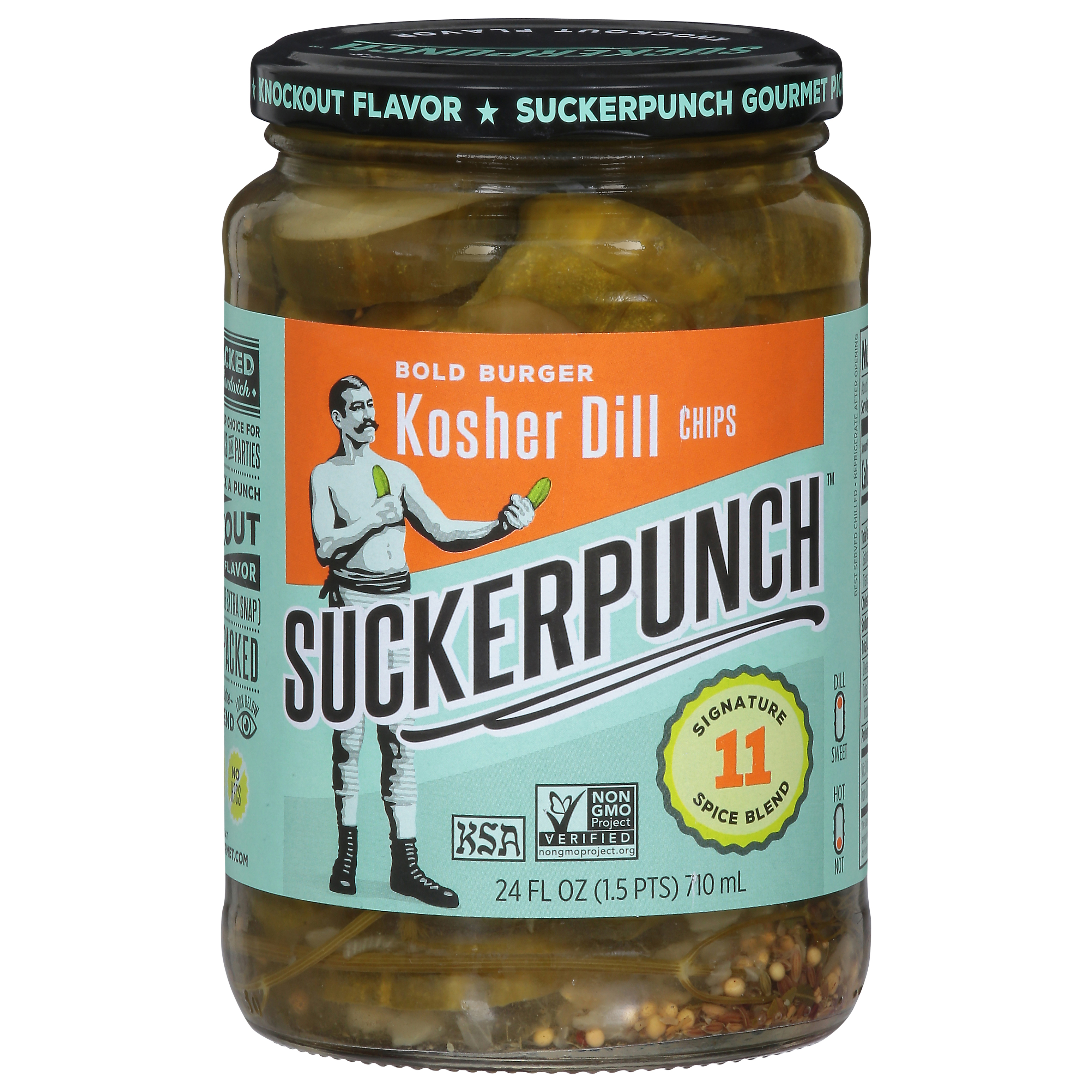 Suckerpunch Bold Burger Kosher Dill Chips Pickles