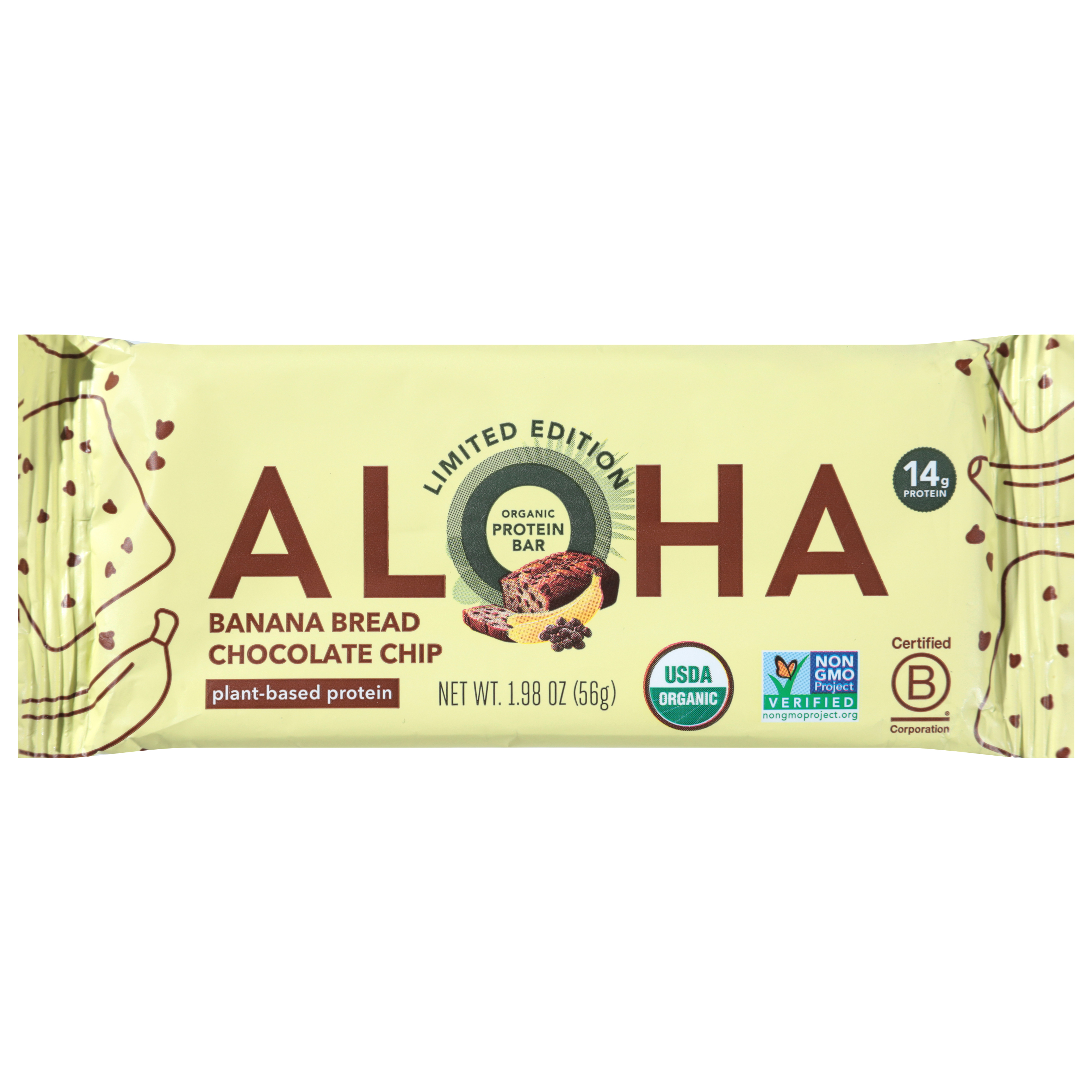 Aloha Organic Banana Bread Chocolate Chip Protein Bar