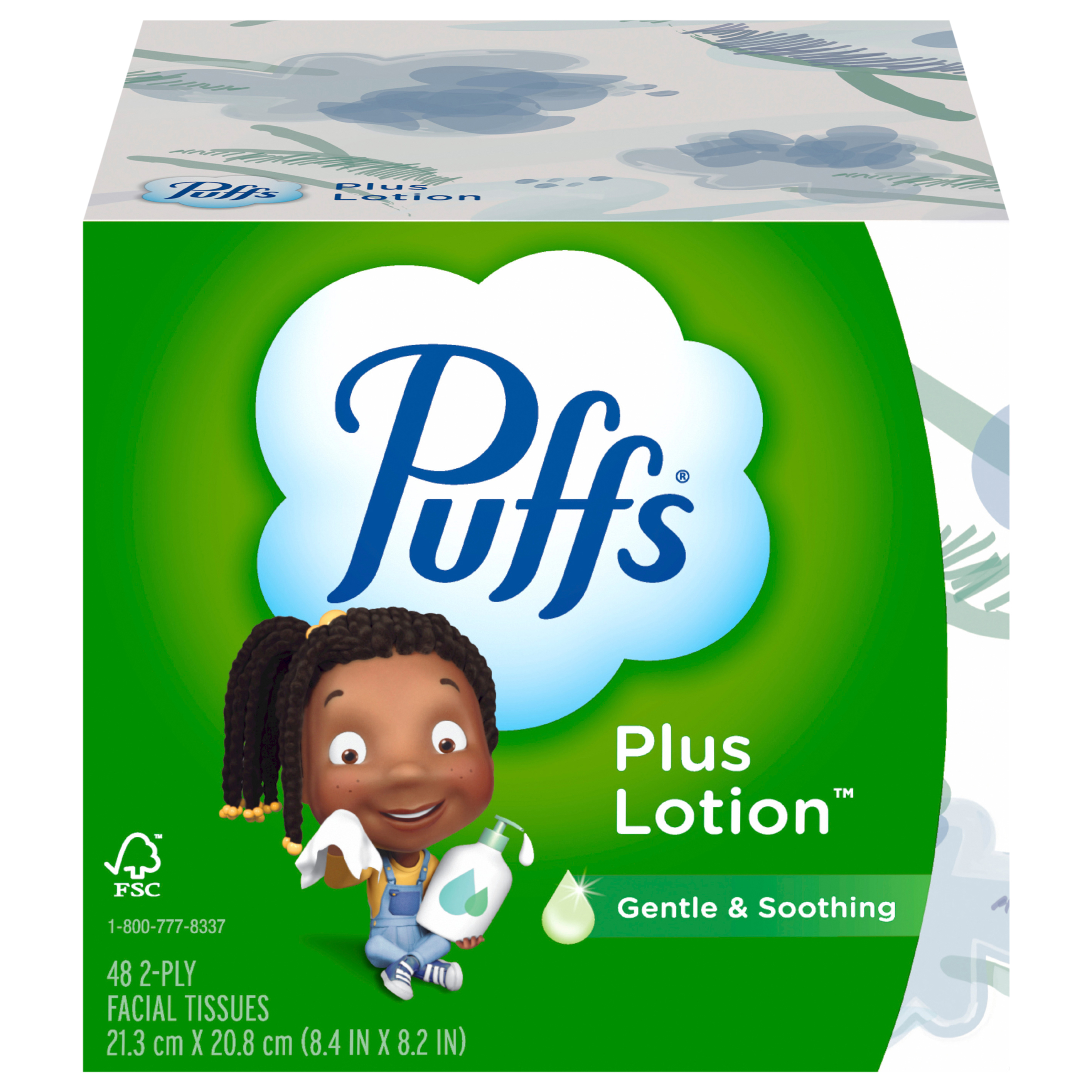 Puffs Plus Lotion Facial Tissue, 1 Cube, 48 Tissues Per Box