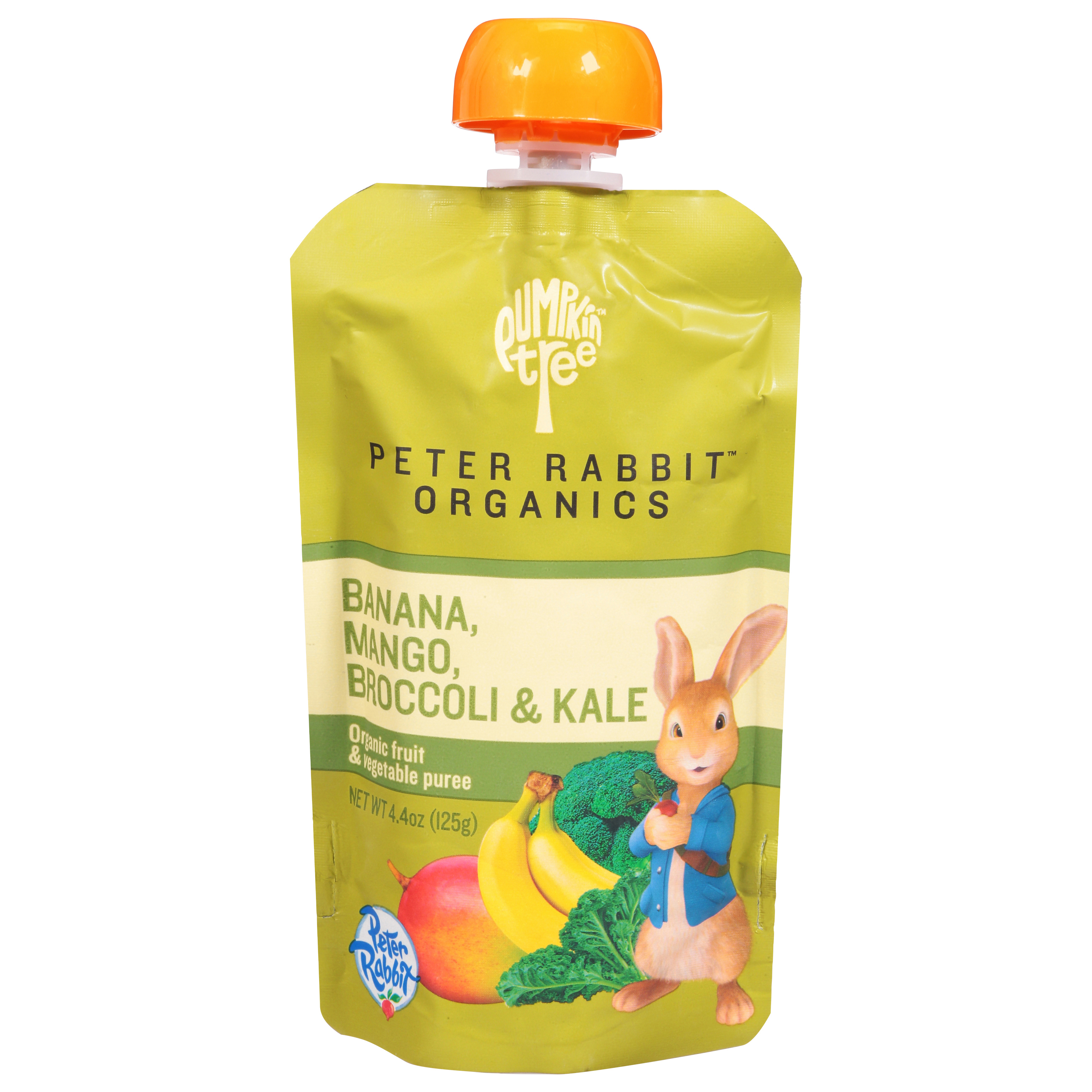 Pumpkin Tree Peter Rabbit Organic Banana, Mango, Broccoli & Kale Fruit & Vegetable Puree