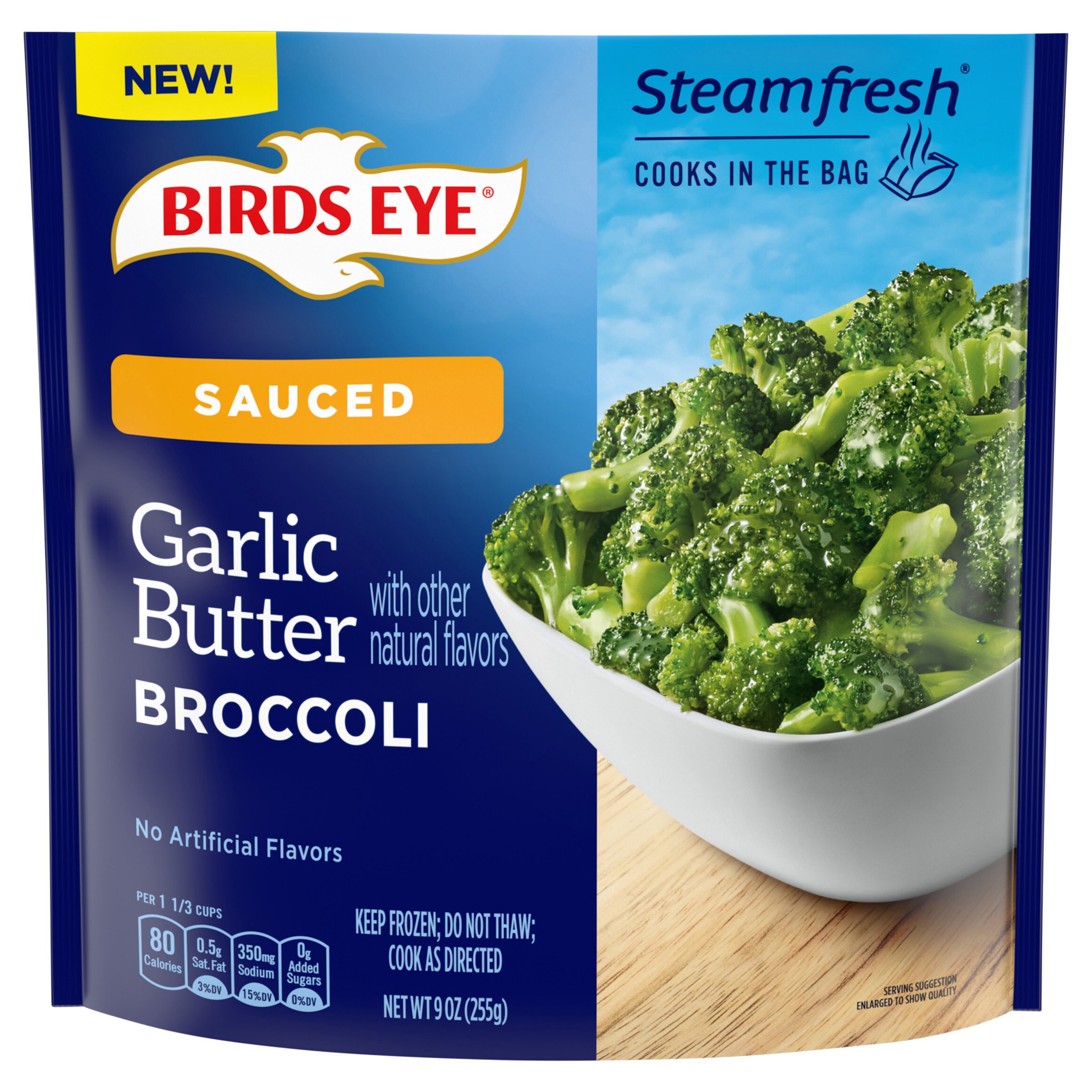 Birds Eye Broccoli, Garlic Butter, Sauced, 9 Ounce