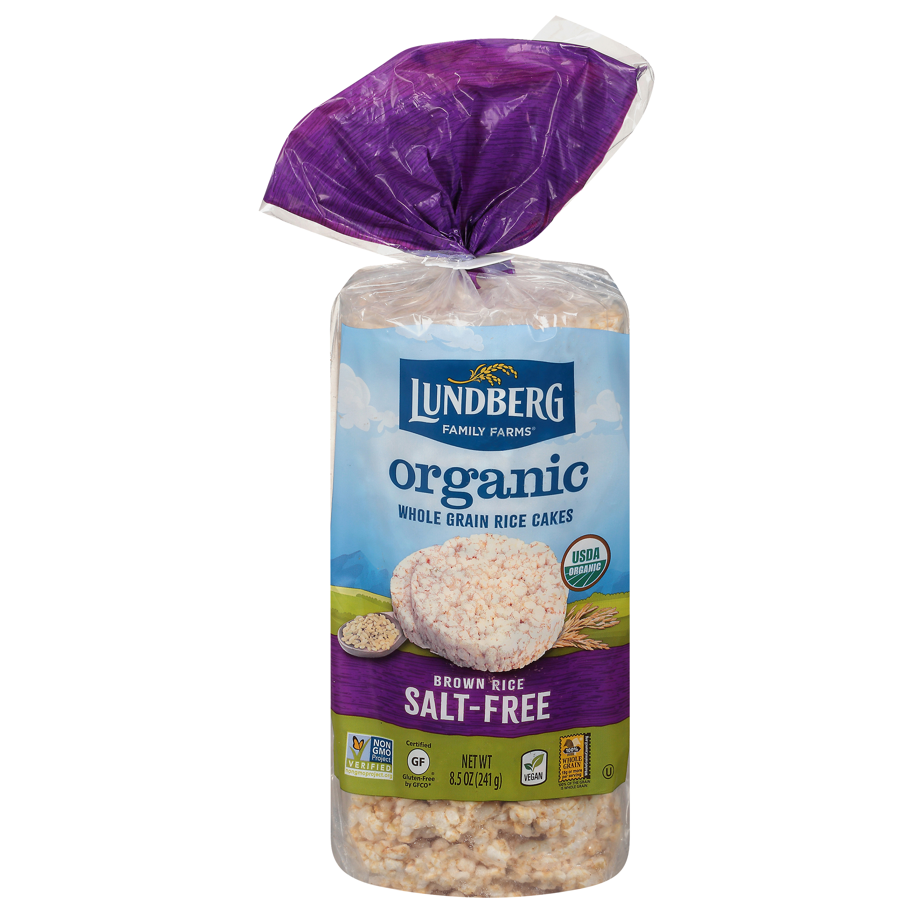 Lundberg Family Farms Salt-Free Brown Rice Whole Grain Organic Rice Cakes