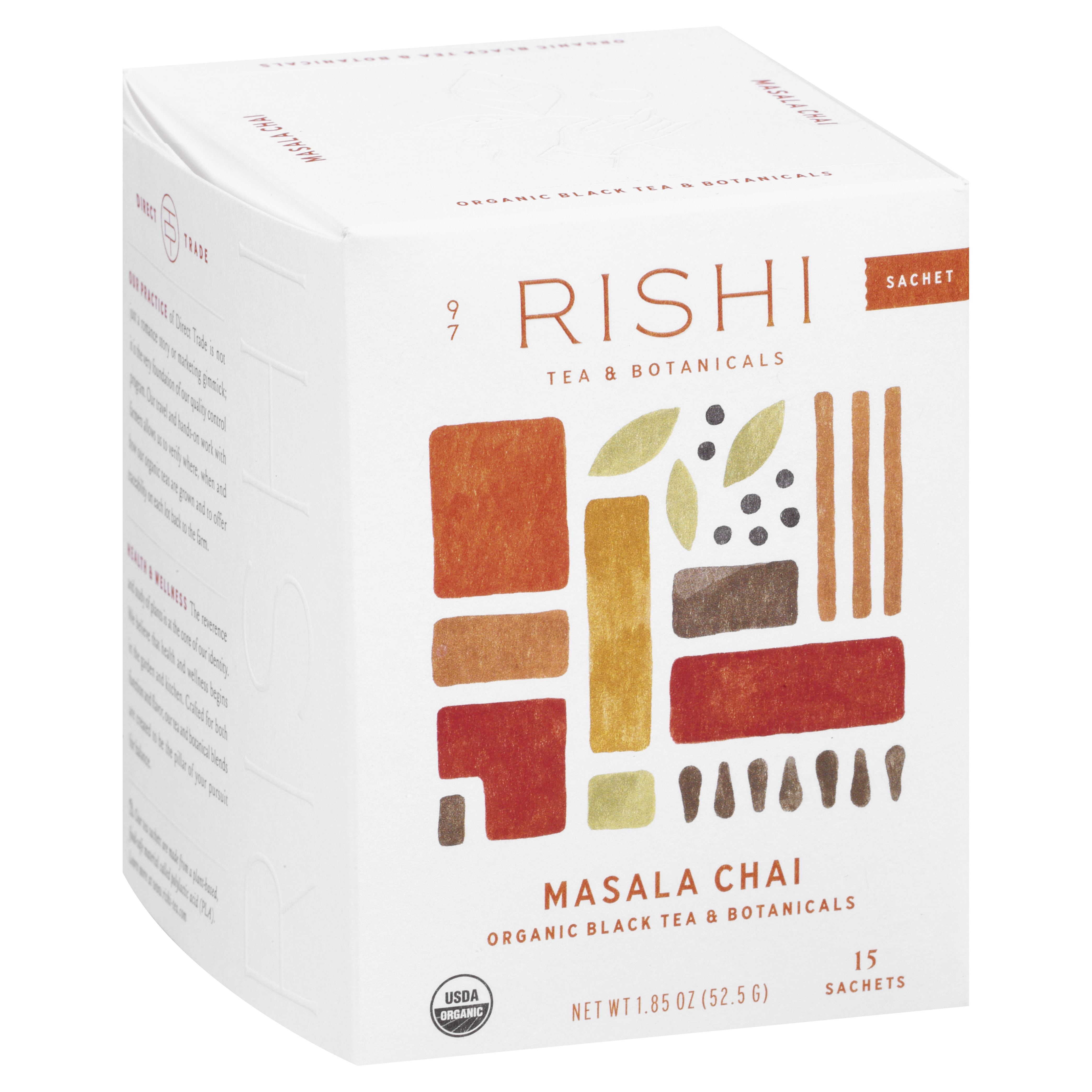 Rishi Organic Sachets Masala Chai Black Tea