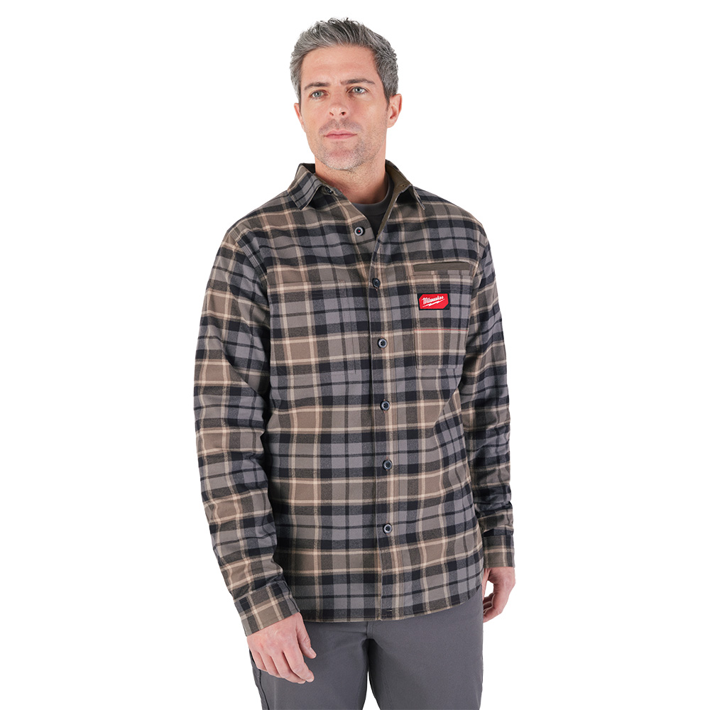 GRIDIRON Flannel Shirt - Gray 3X