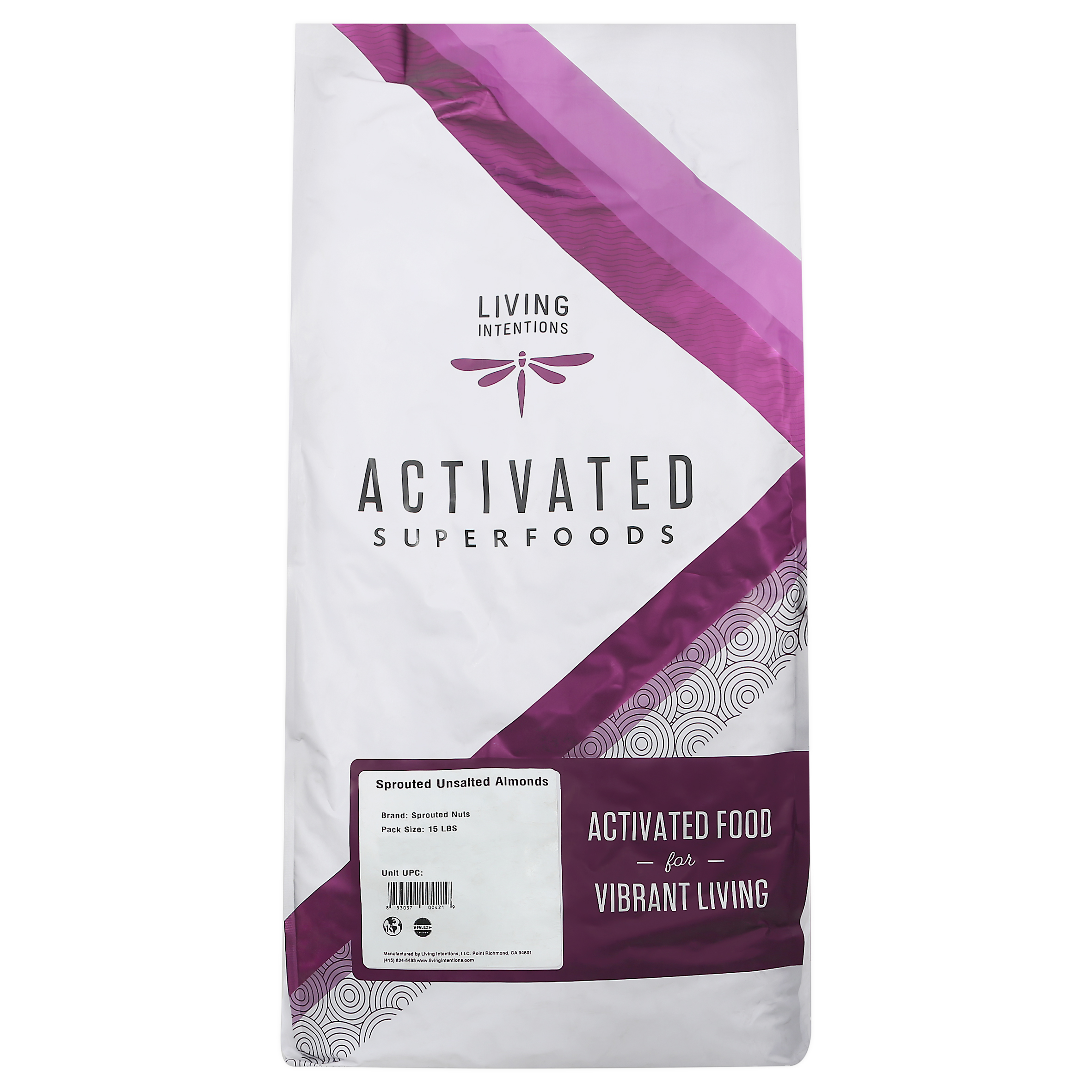 Living Intentions Activated Superfoods Sprouted Unsalted Almonds
