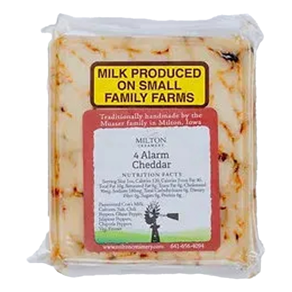 Milton Creamery 4 Alarm Cheddar, 6 Ounce