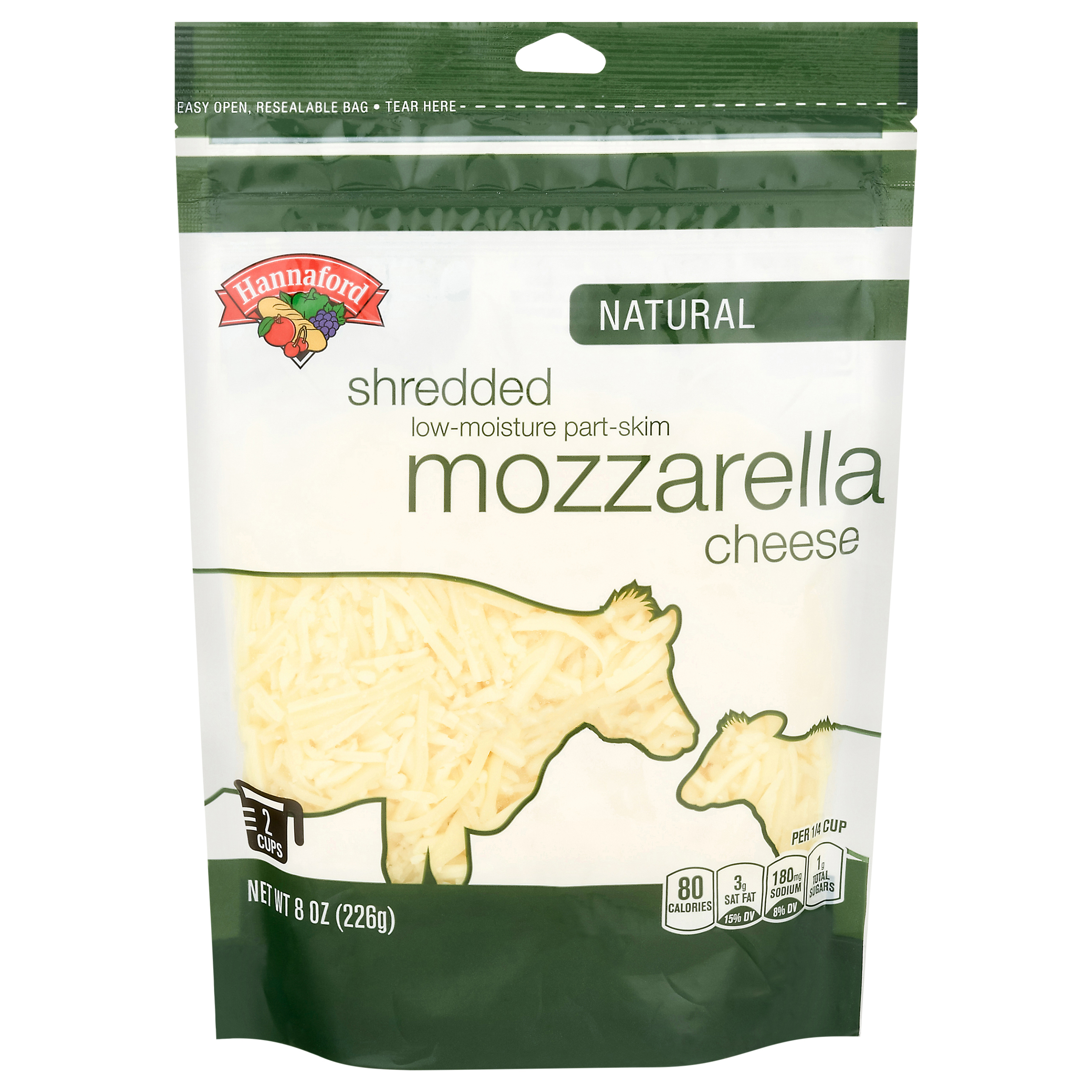 Hannaford Shredded Natural Mozzarella Cheese 8 oz