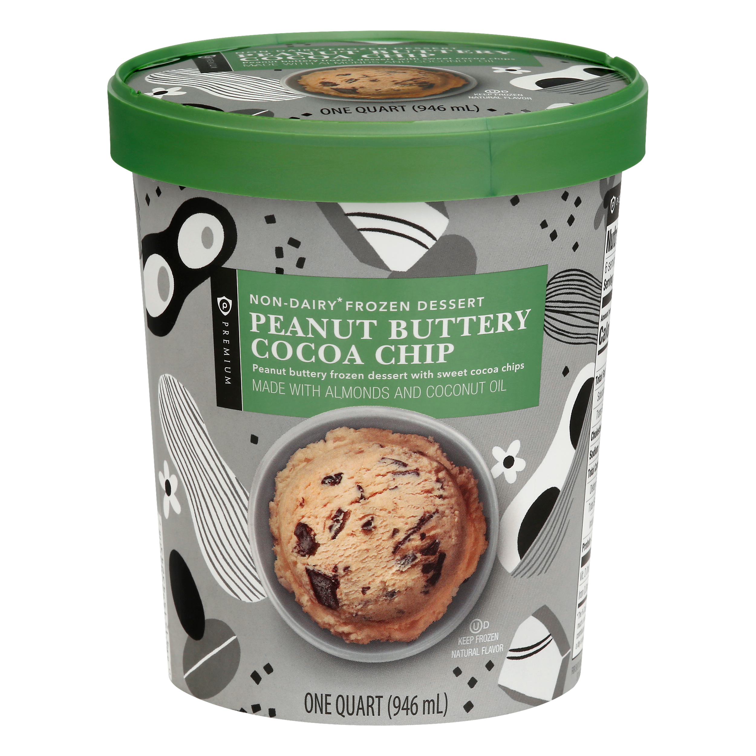 Publix Premium NonDairy Peanut Buttery Cocoa Chip Frozen Dessert 1 qt