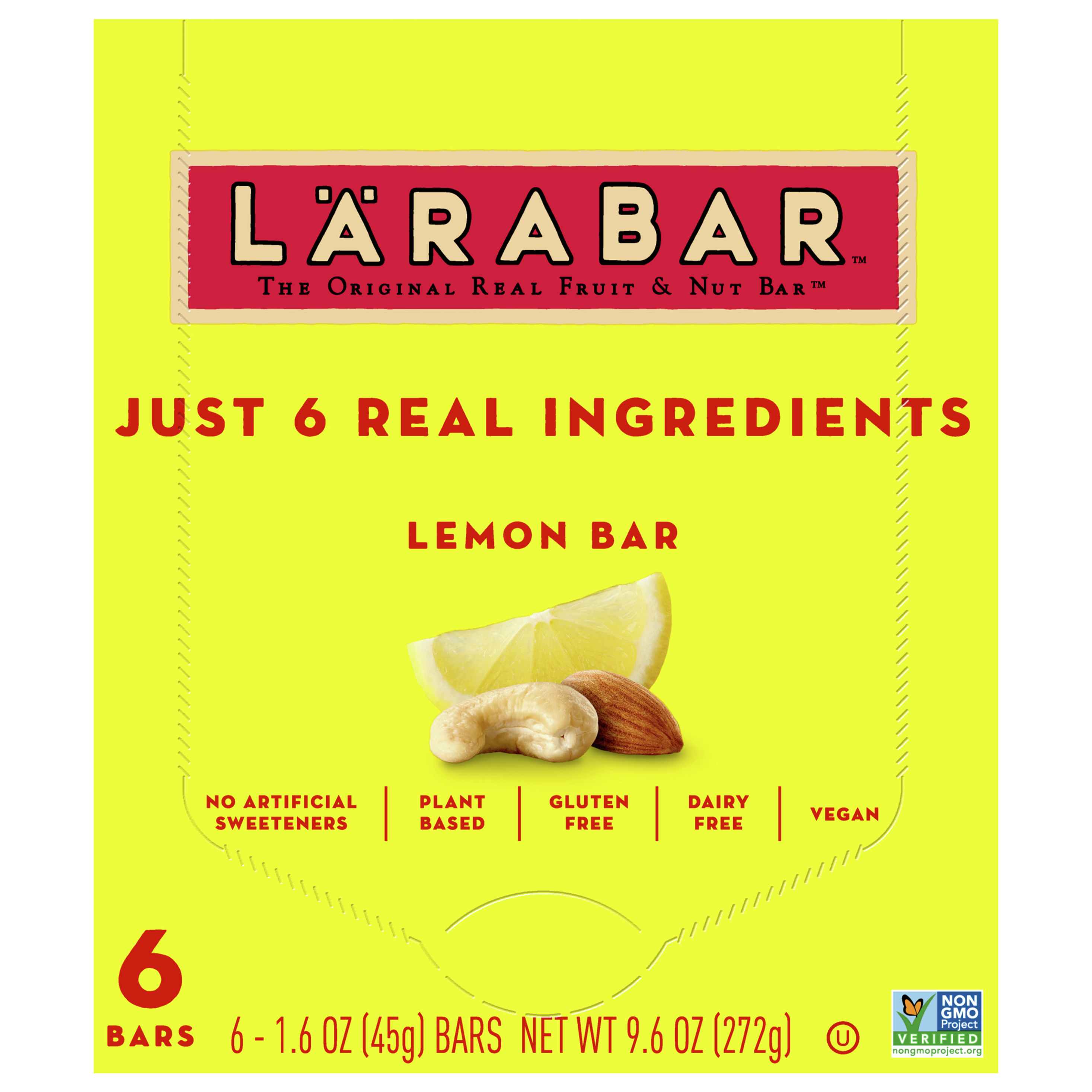 Larabar Lemon Bar, Gluten Free Vegan Fruit & Nut Bar, 1.6 oz Bars,