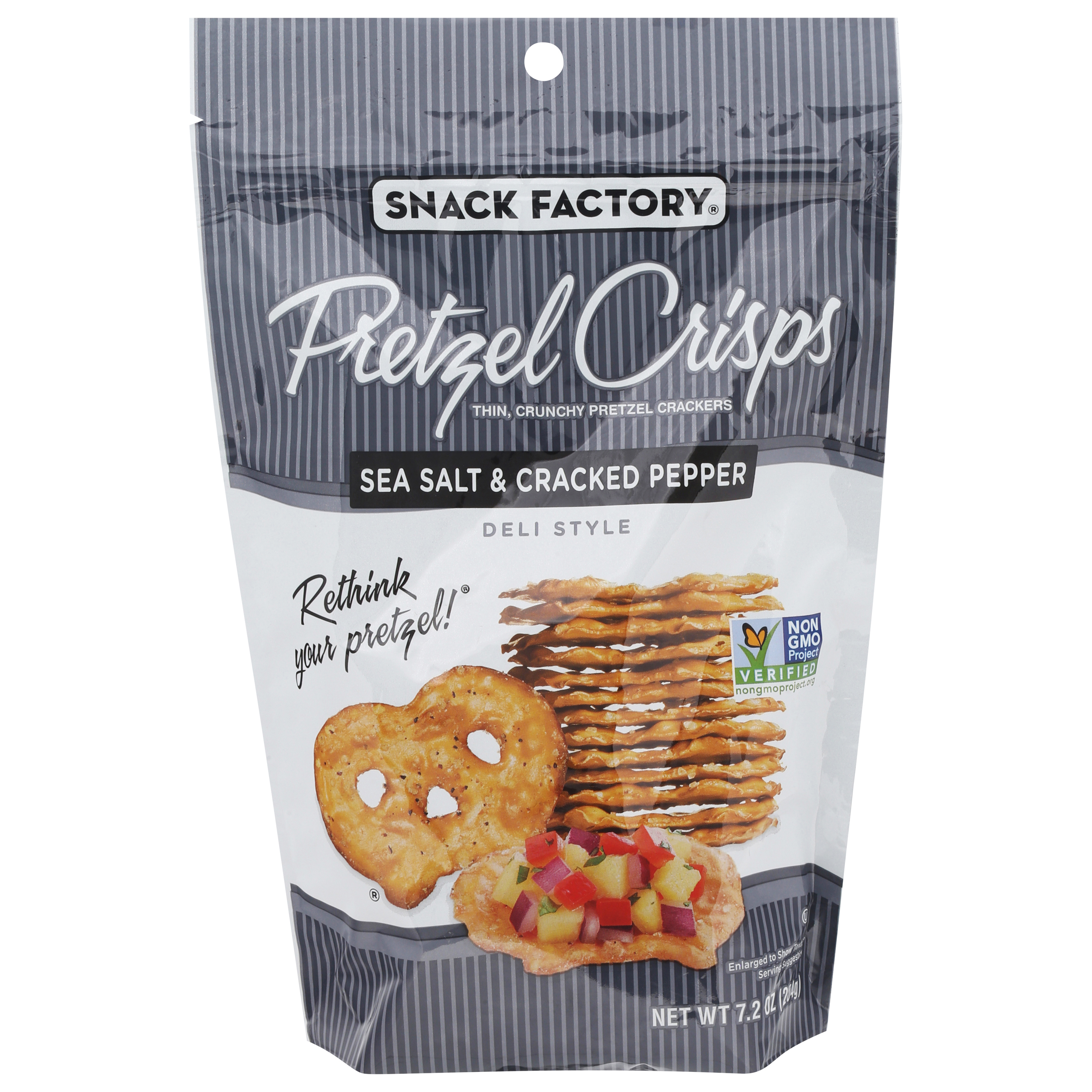 Snack Factory Deli Style Sea Salt & Cracked Pepper Pretzel Crisps